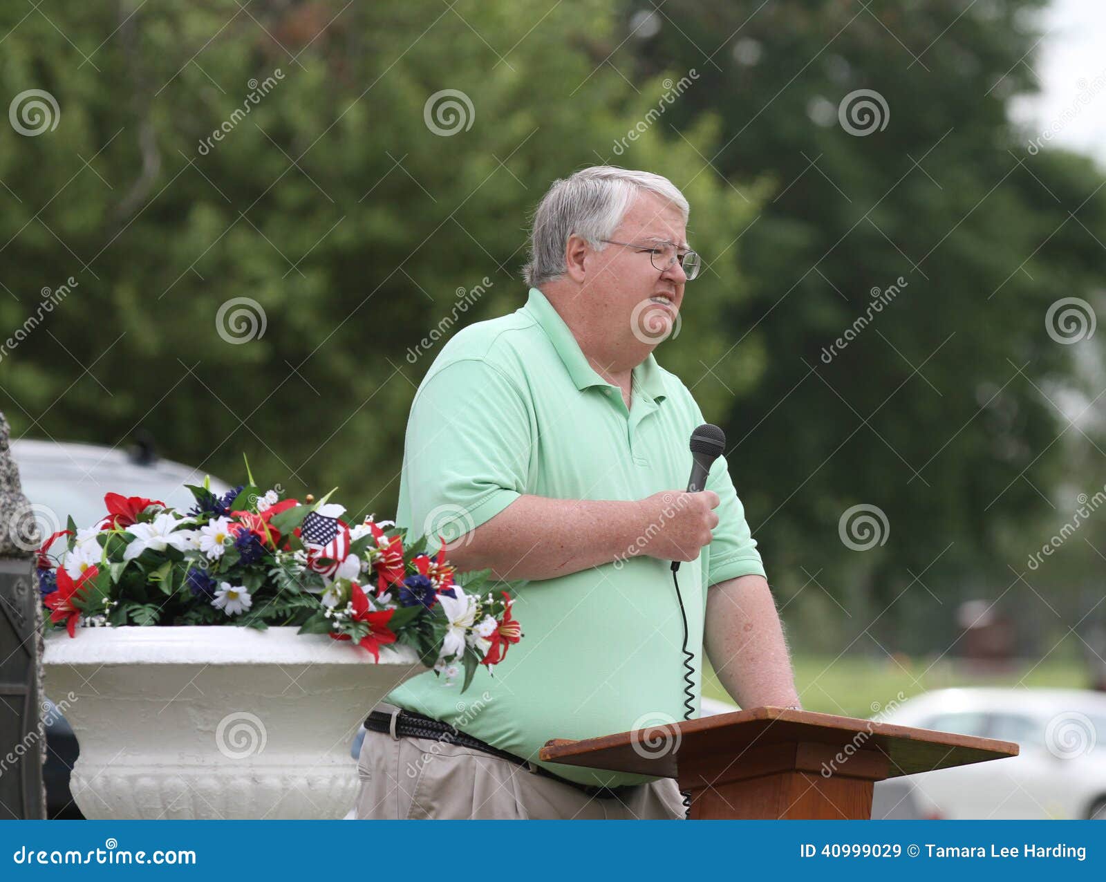 Man Speaking at Memorial Day Event Editorial Stock Image Image of