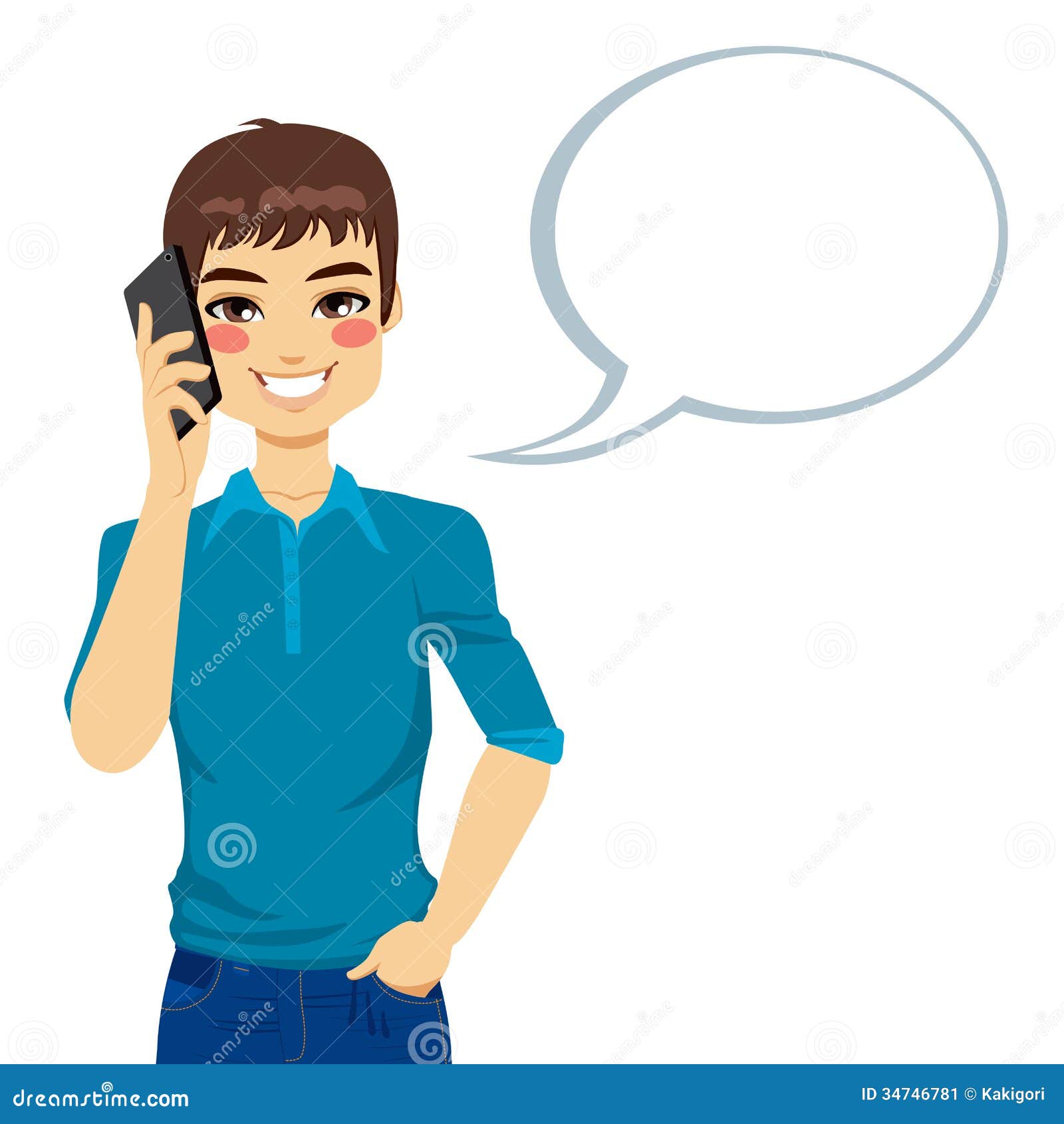 Man Speaking Using Phone stock vector. Illustration of