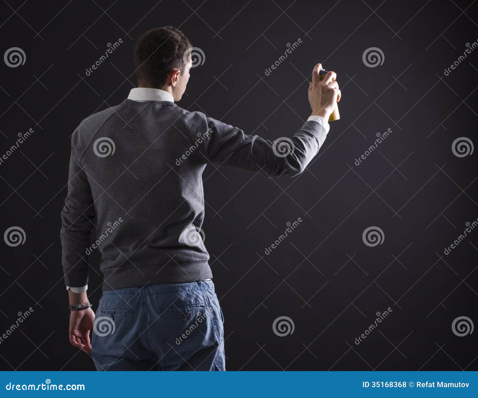 Man spraying paint stock photo. Image of life, mural 35168368