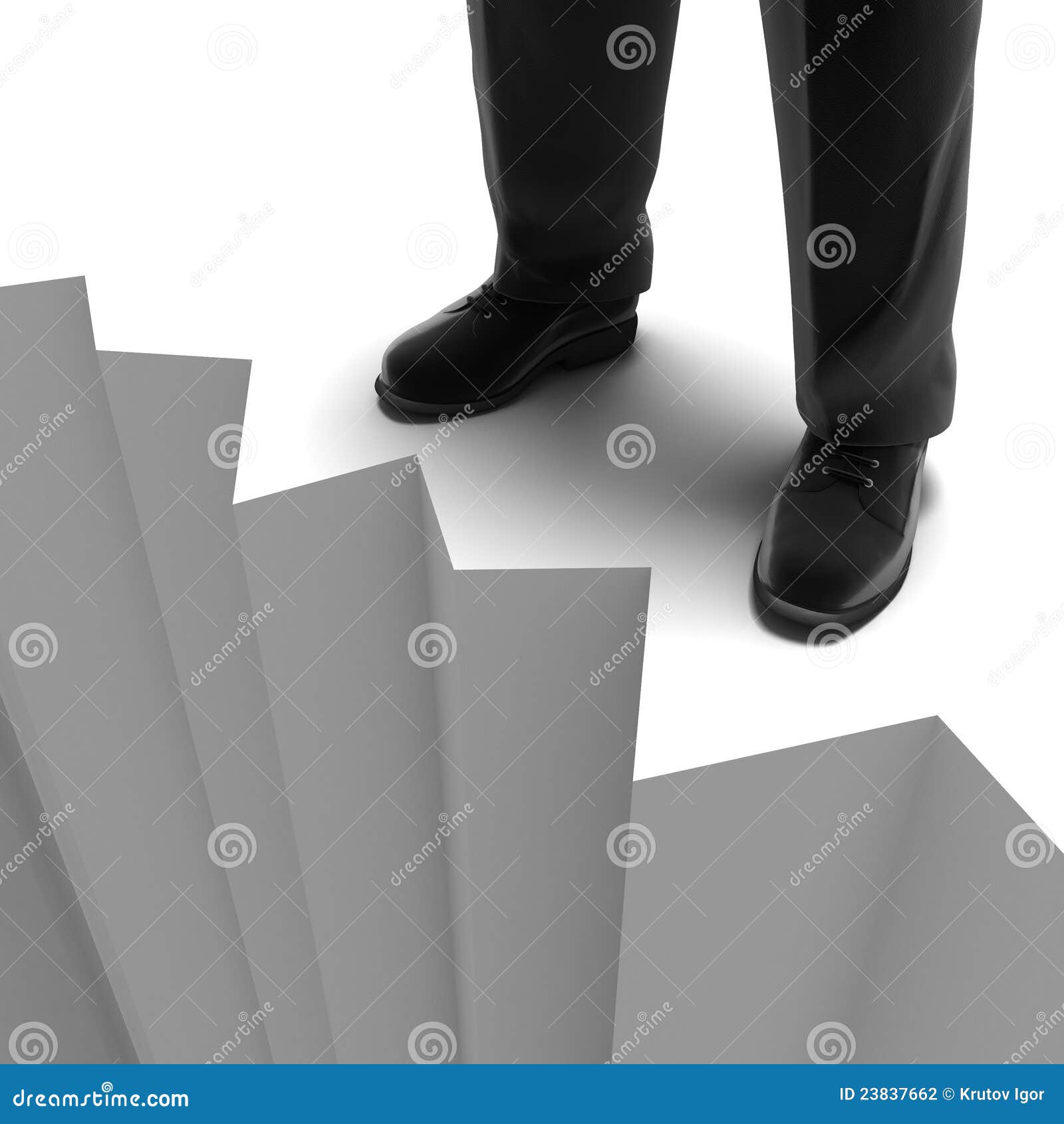 man standing on the brink of a precipice