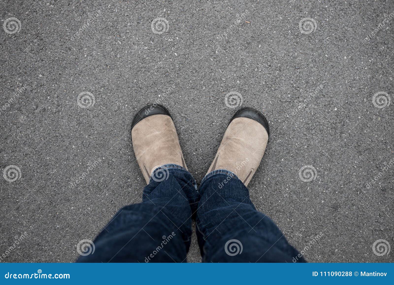 Man Standing on Concrete Floor Stock Photo - Image of failure, jeans ...