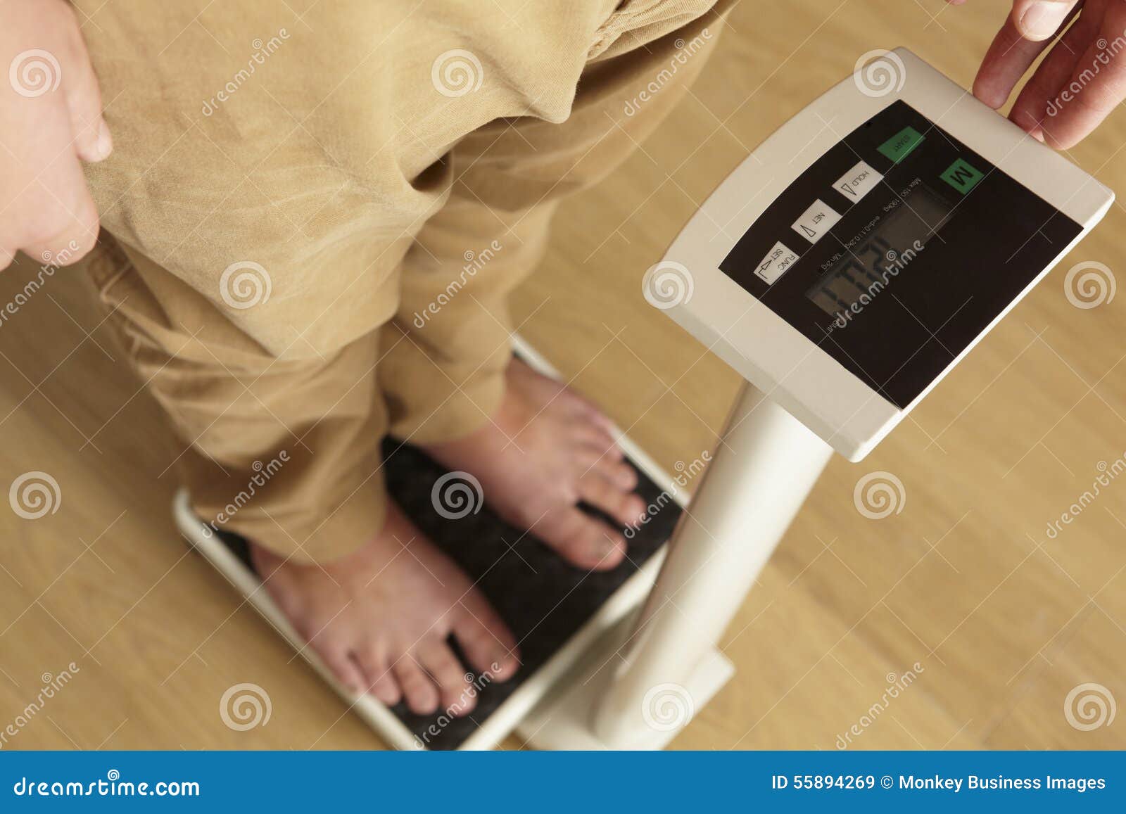 Man Standing on Digital Scales Cropped Waist Down Stock Image Image