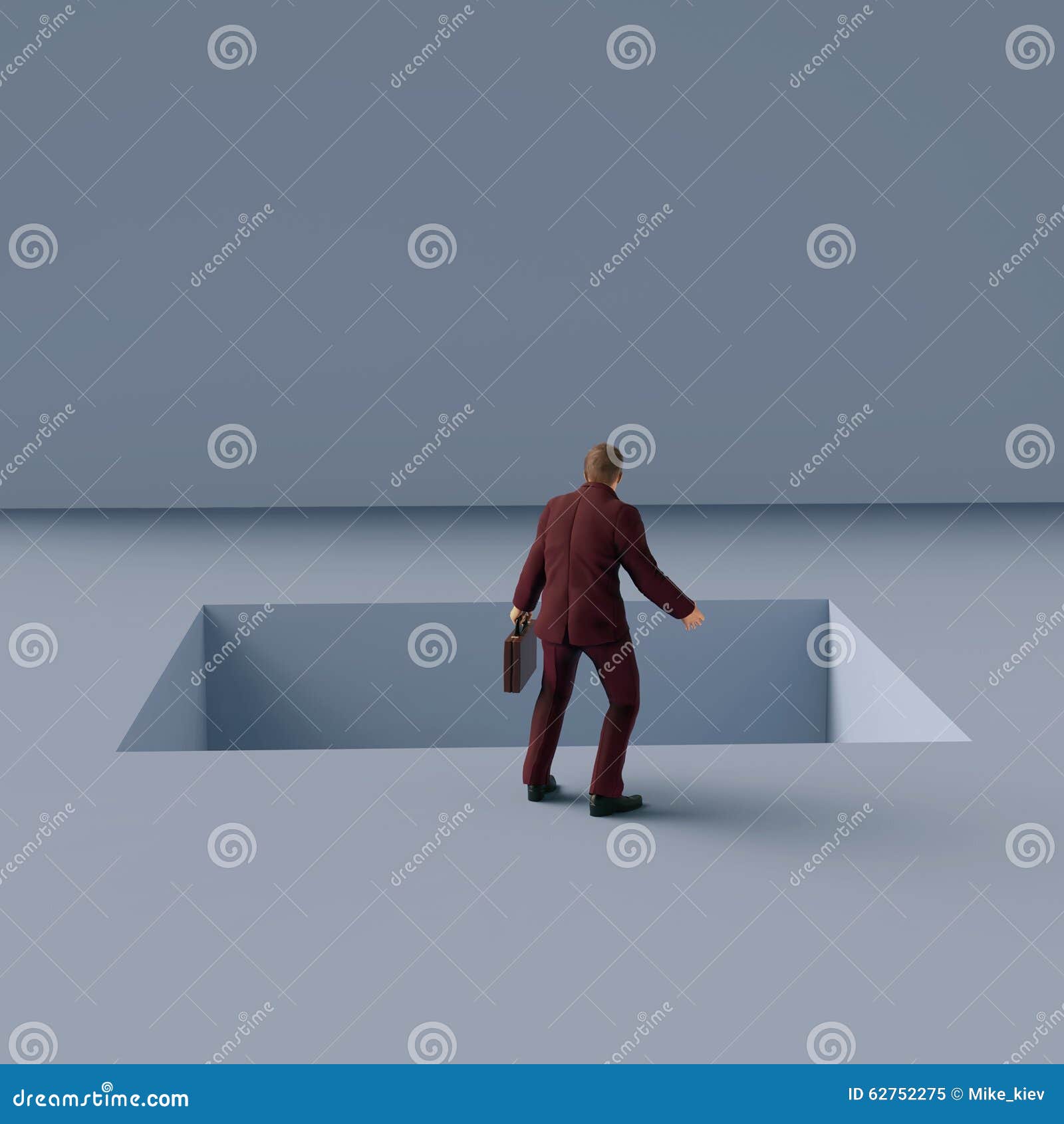 man standing on the edge of pitfall
