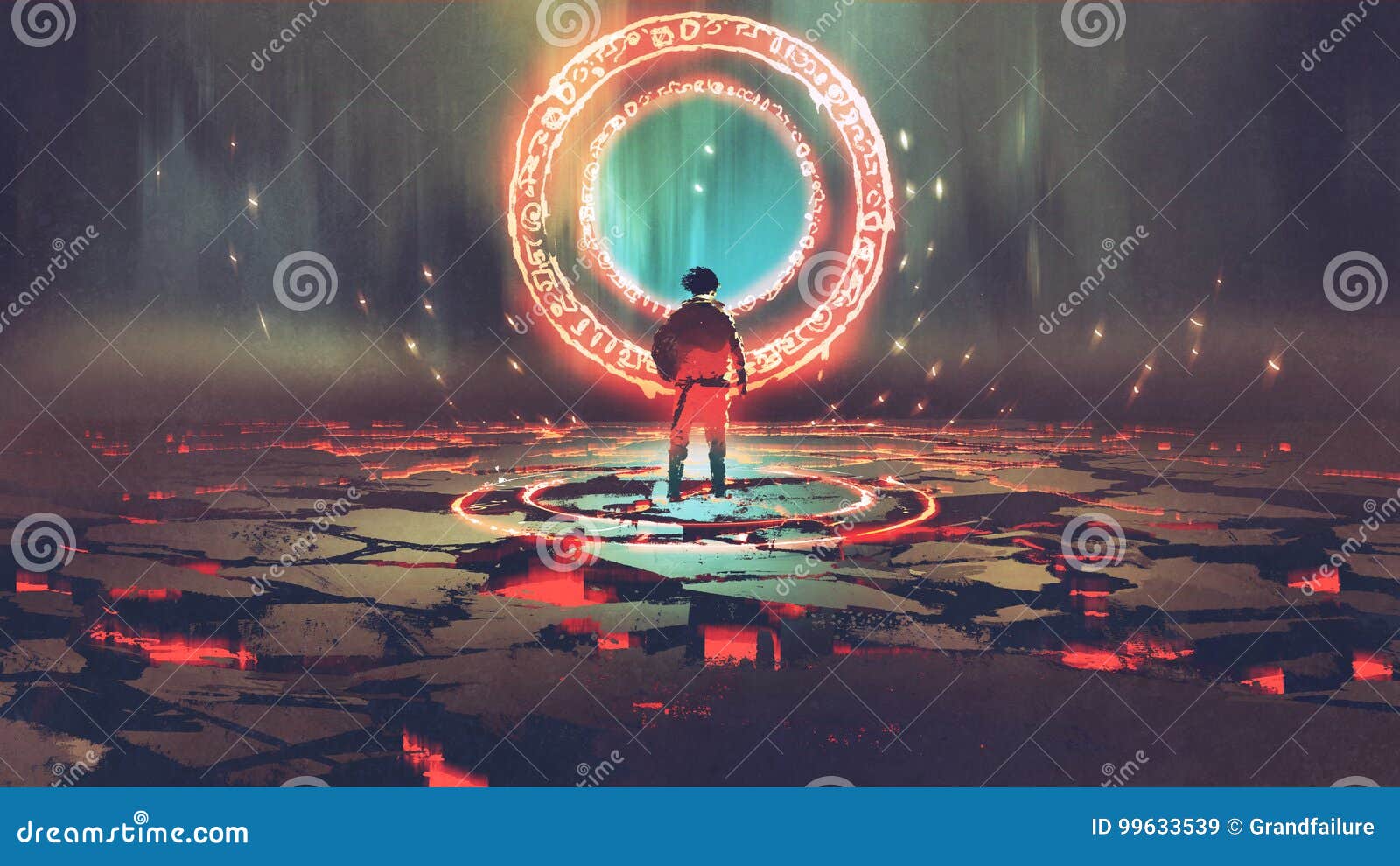 man standing in front of magic circle