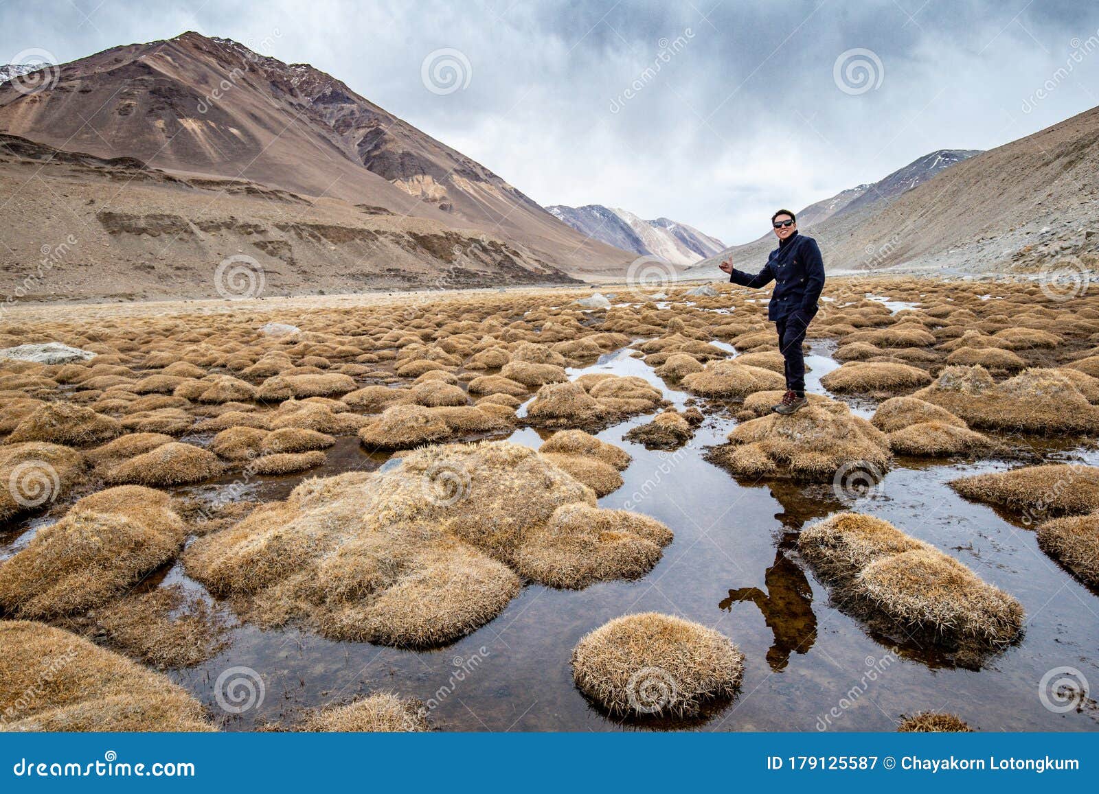 Man Standing Over Rock with Nature of Nubra Valley Stock Image - Image of  ladakh, calm: 179125587