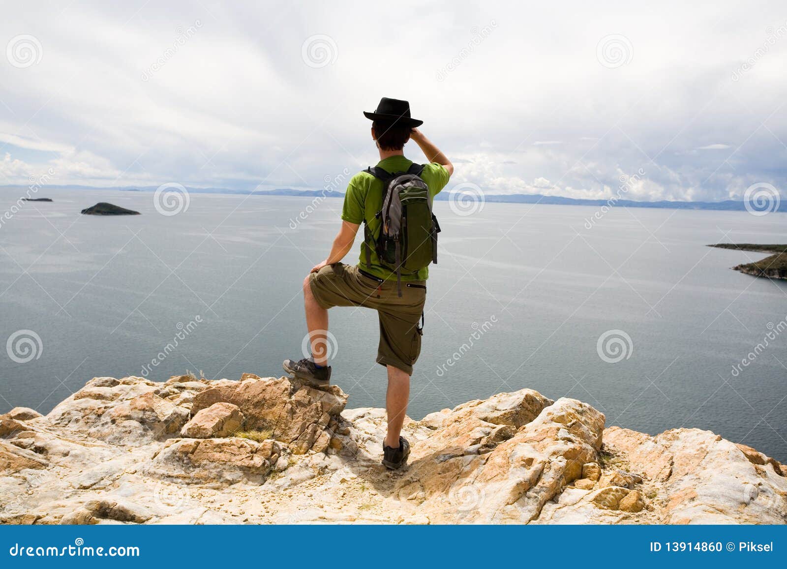 Blue Light on Man Standing by Lake · Free Stock Photo