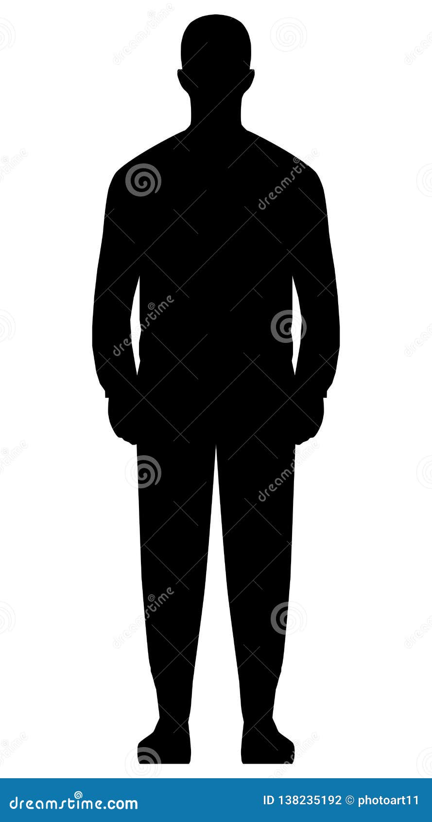 Man Standing Silhouette - Black Simple, Isolated - Vector Stock Vector