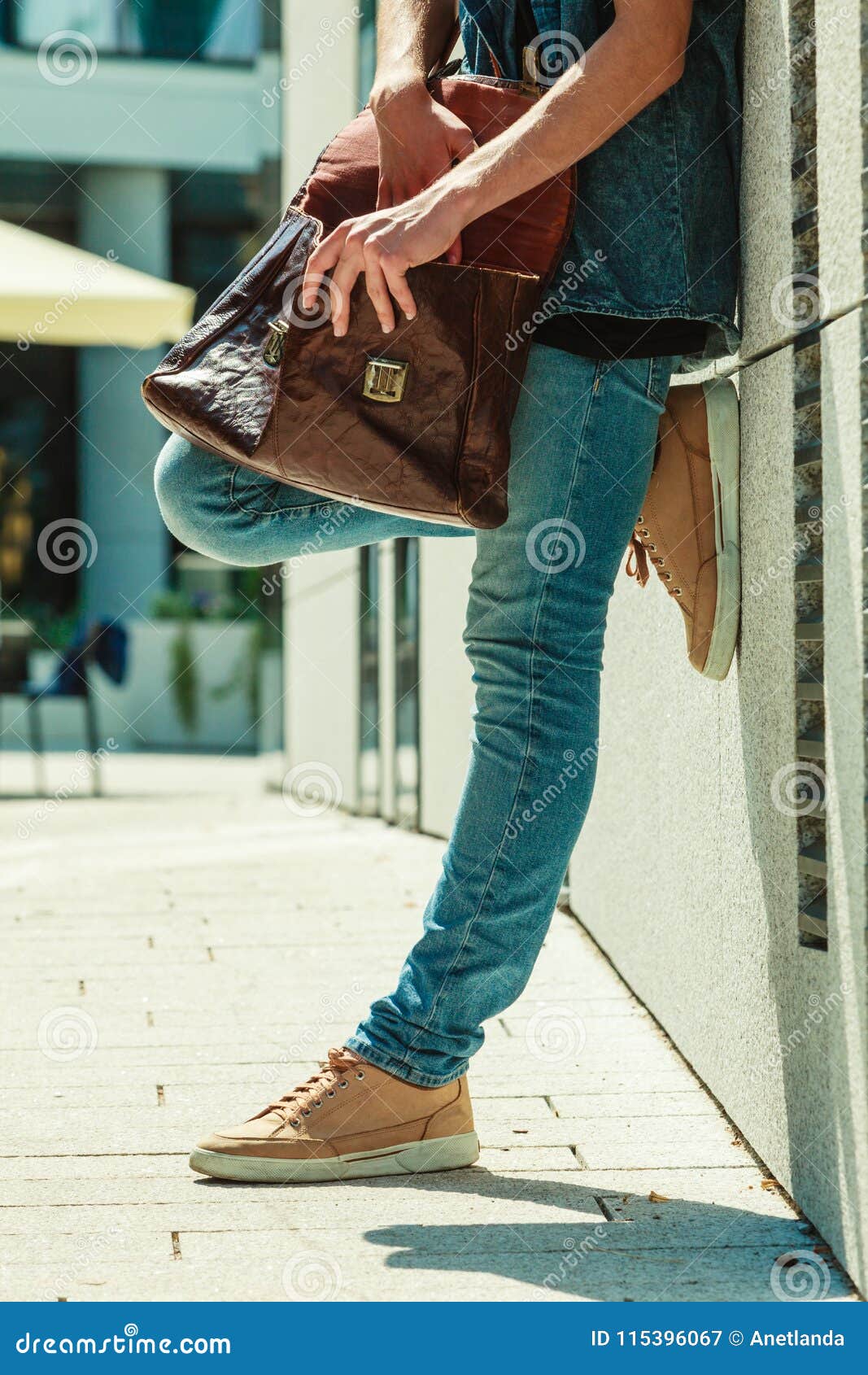 Man Standing on Street, Jeans Outfit No Face Stock Image - Image of  sunglasses, sunlight: 115396067