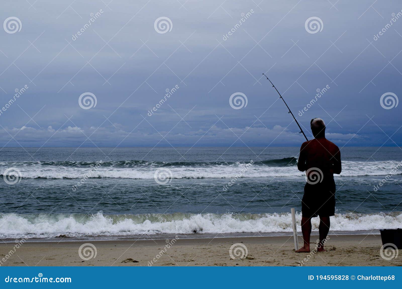 Beach Fishing at the Outer Banks North Carolina Stock Photo - Image of  carolina, edge: 194595828