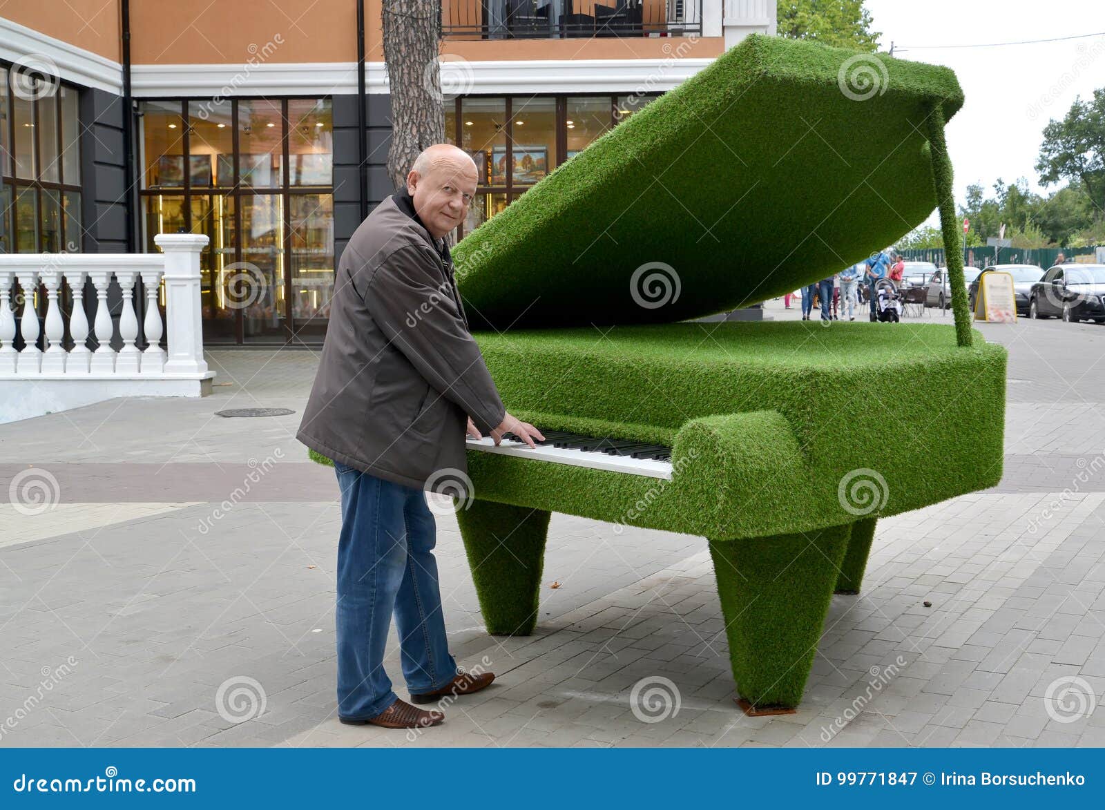 Sculpture Grand Piano In The Open Air In A Park In Tbilisi. Editorial ...