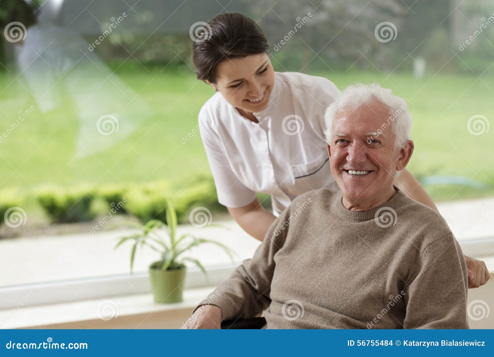 man staying in nursing home