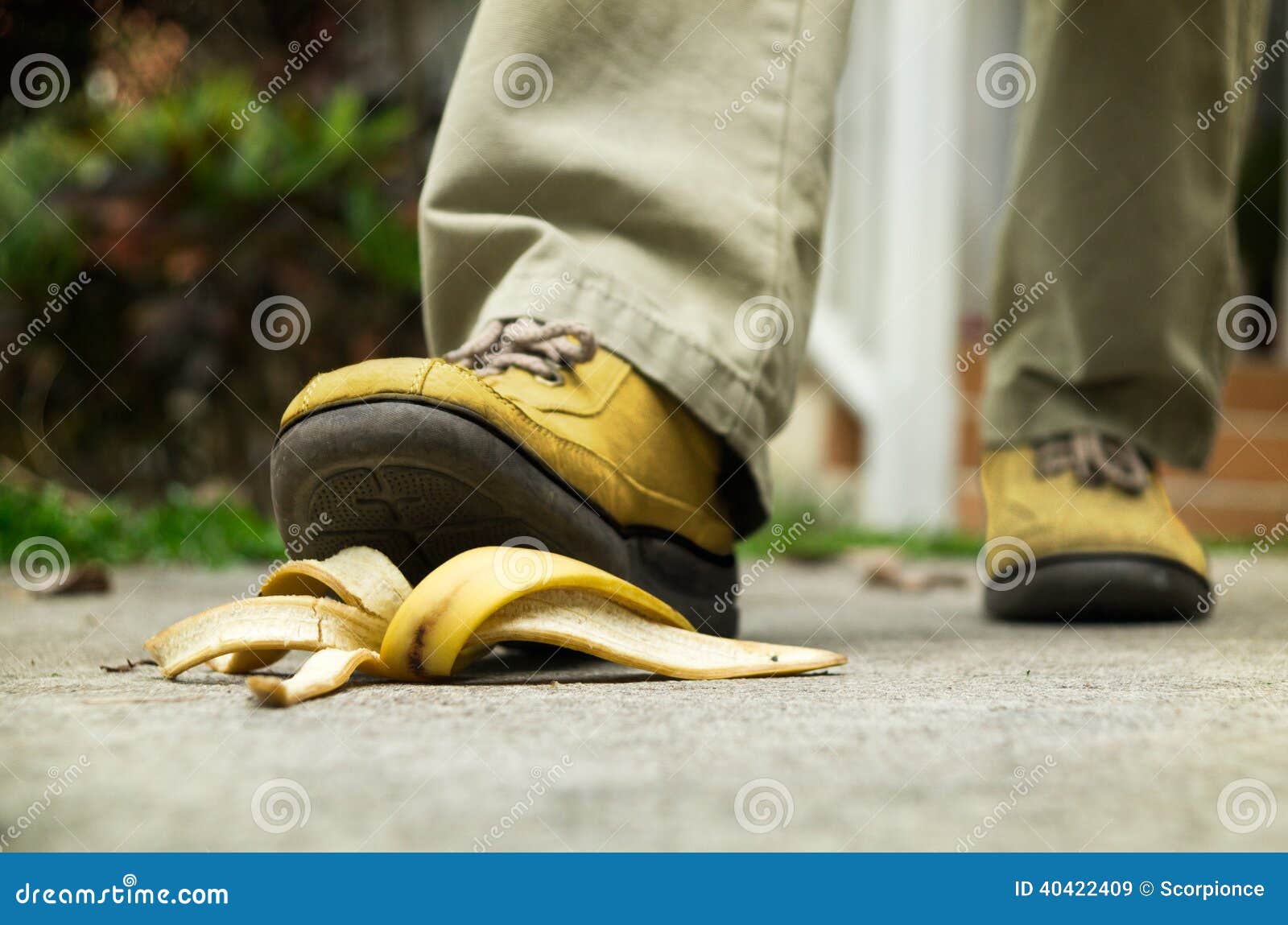 Man Stepping On Banana Peel Stock Photo - Image: 40422409