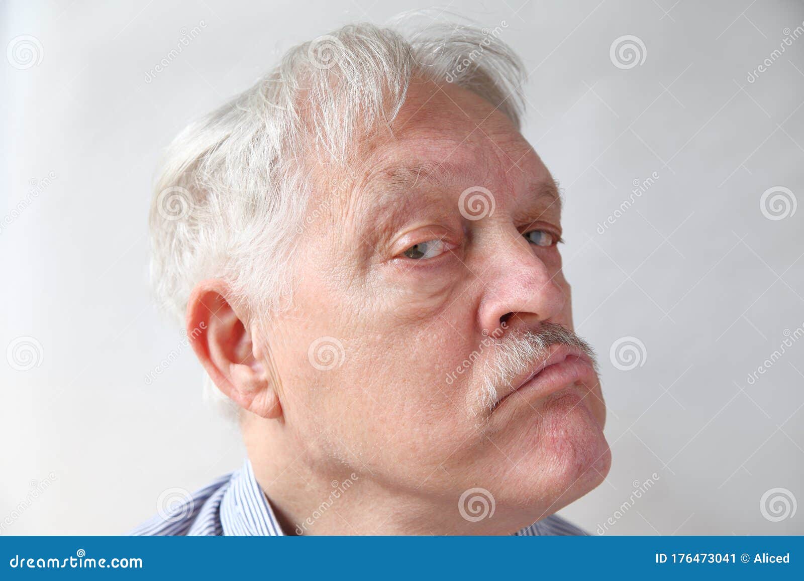 Senior Man with Doubting Expression Stock Image - Image of room ...