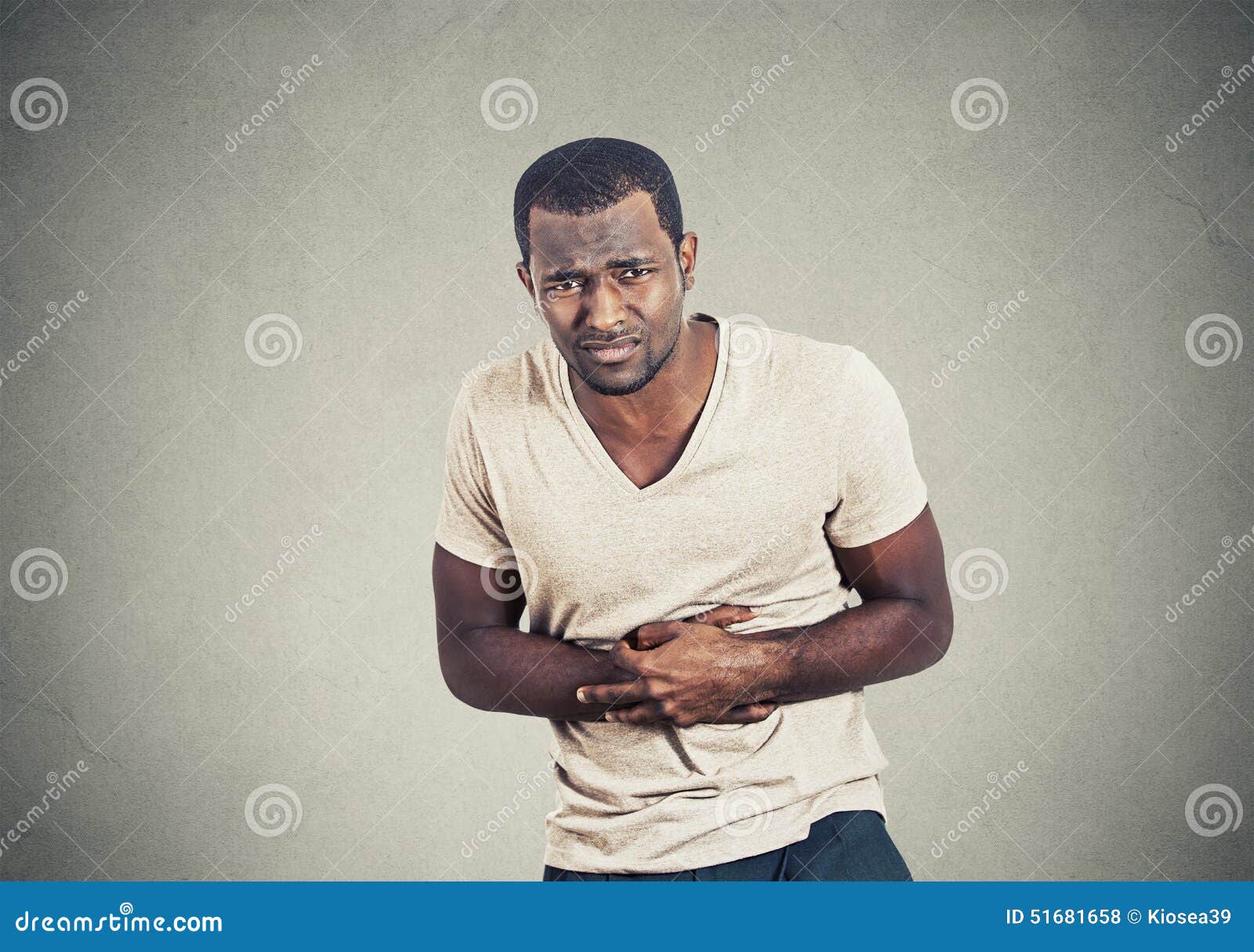 man with stomach pain