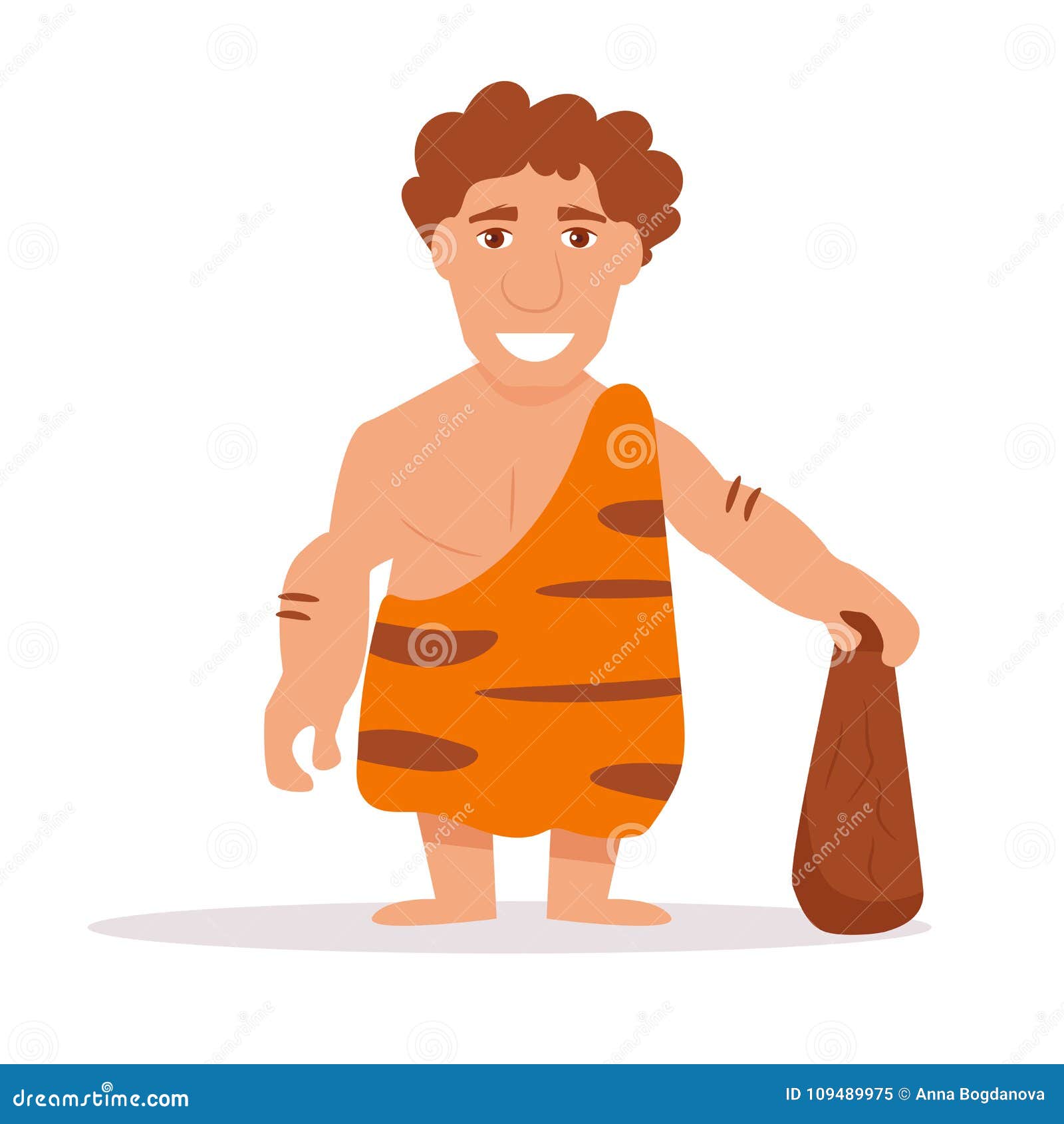 Man of the Stone Age. Isolated Stock Vector - Illustration of flat, headband: 109489975 Man of the Stone Age. Isolated Stock Vector - Illustration of flat, headband: 109489975