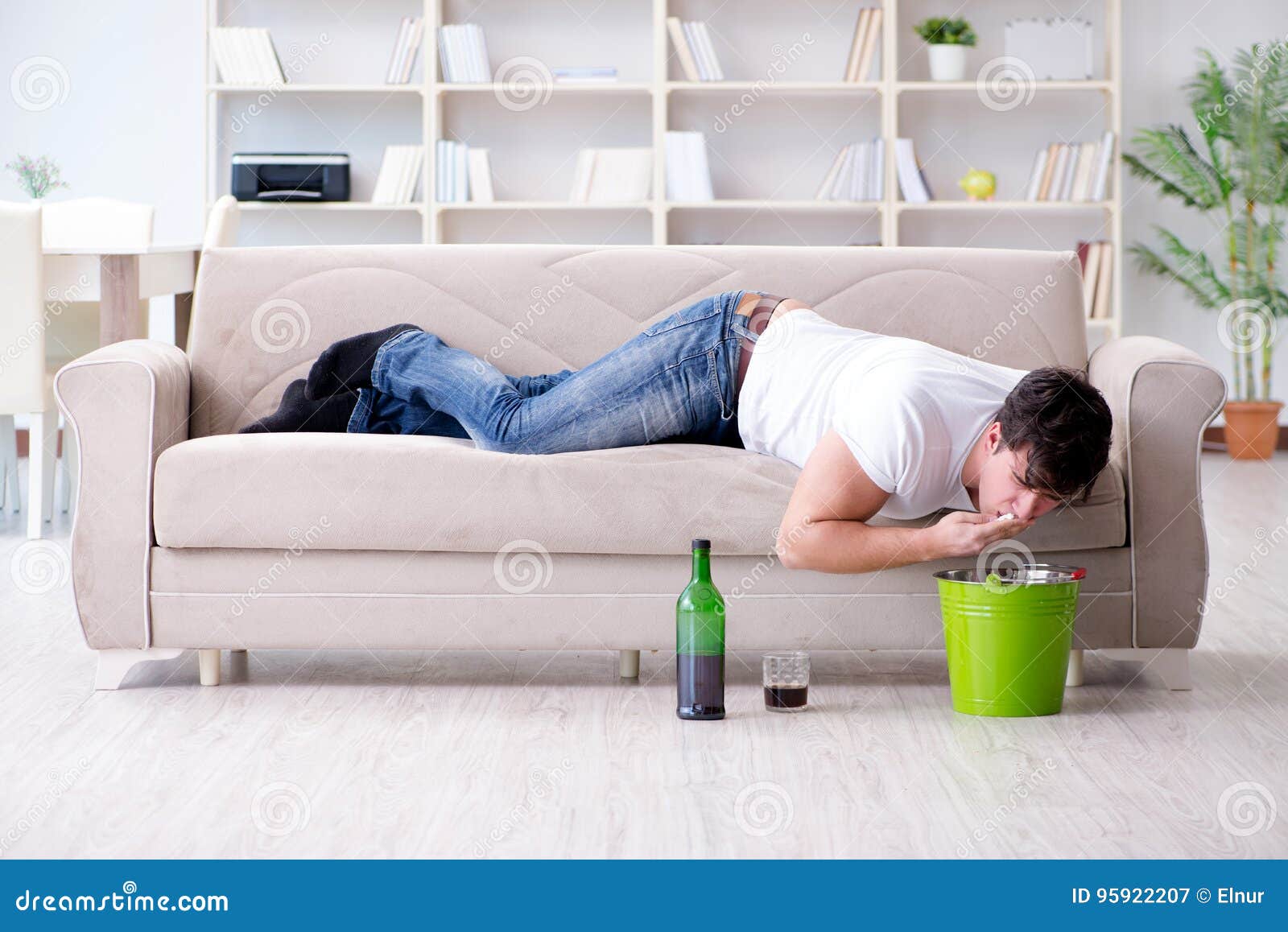 The Man Suffering from Sick Stomach and Vomiting Stock Image Image of
