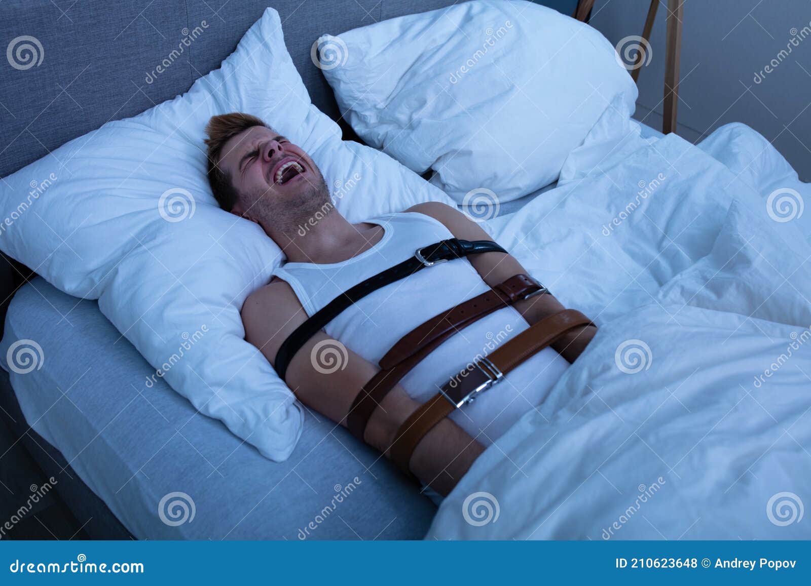 Man Suffering from Sleep Paralysis Stock Photo Image of scream