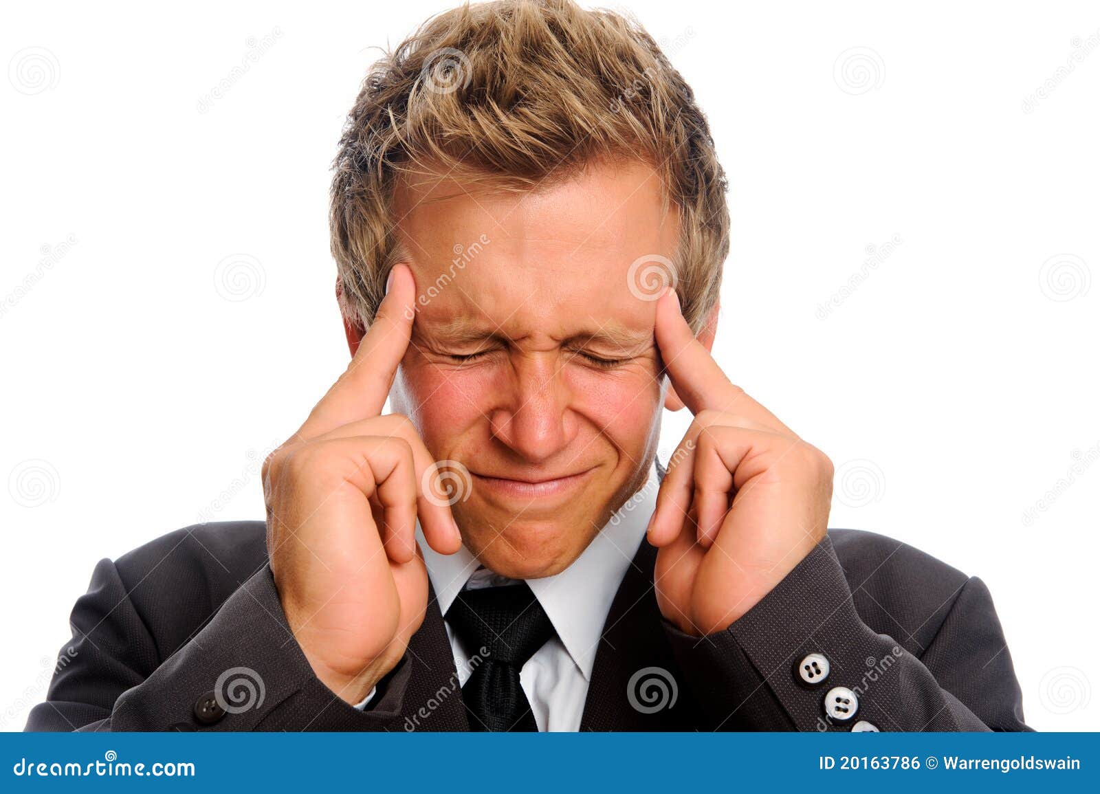 Man Suffers from Bad Headache Stock Photo Image of adult, expression