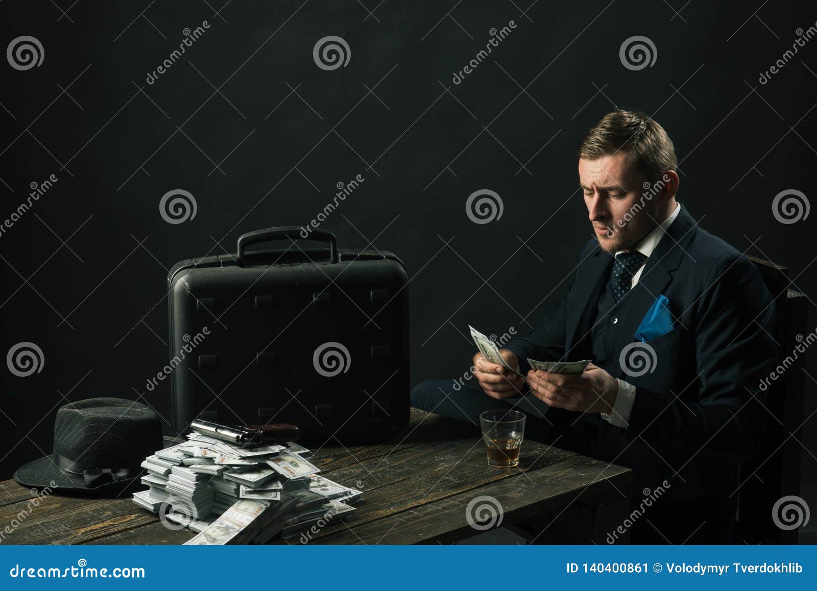 man in suit. mafia. making money. money transaction. businessman work in accountant office. small business concept