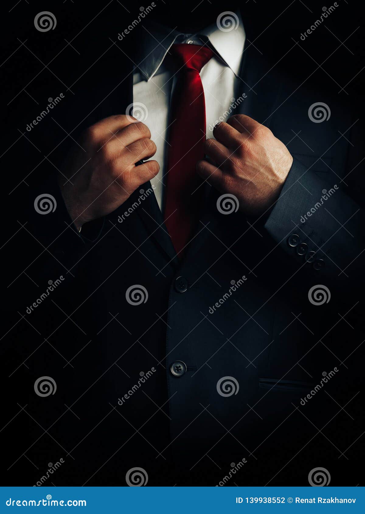 A Man in a Suit with a Red Tie Stock Photo - Image of fashion, model ...