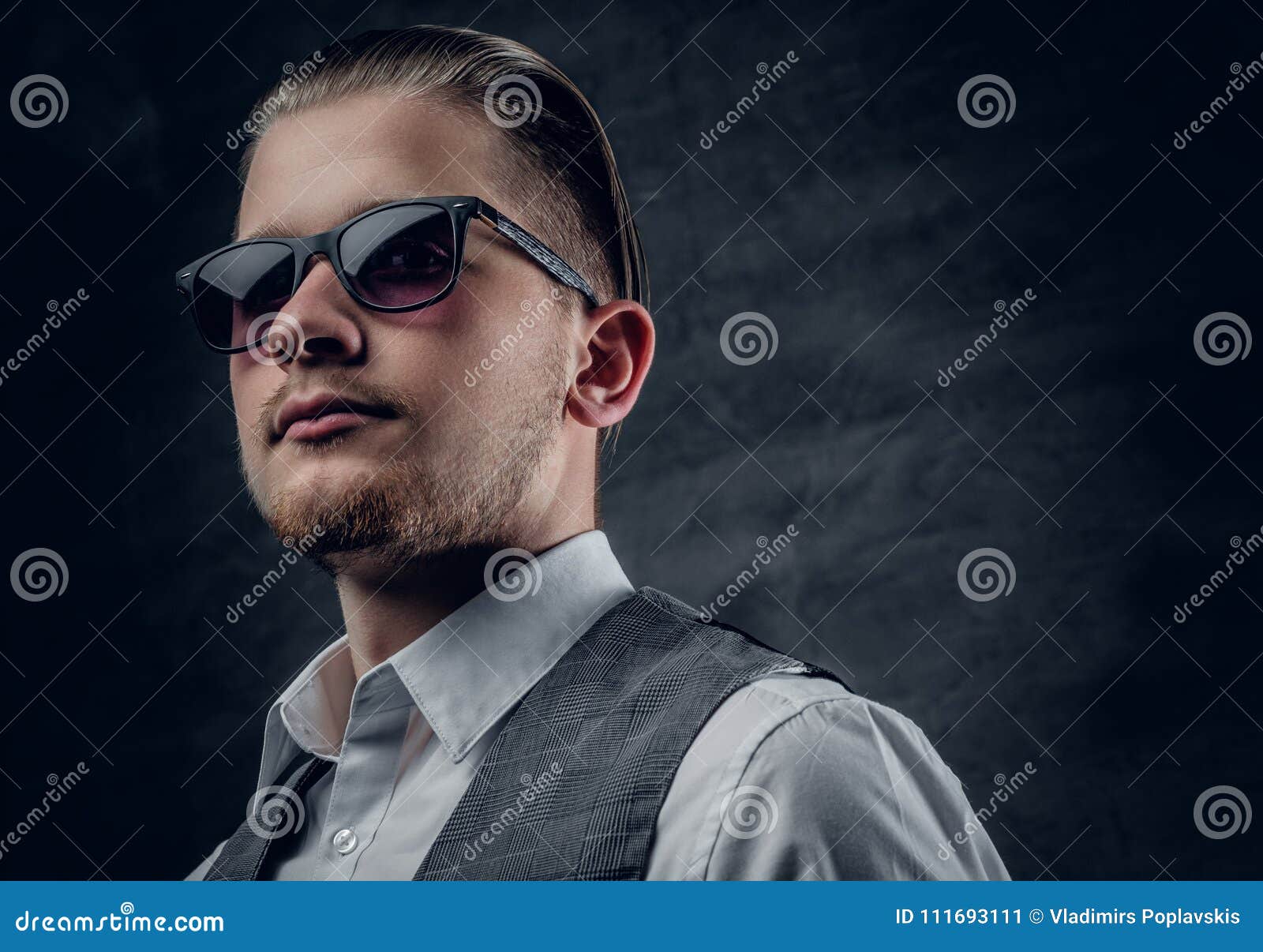 A Man in Sunglasses Dressed in Sleeveless Shirt. Stock Image - Image of ...