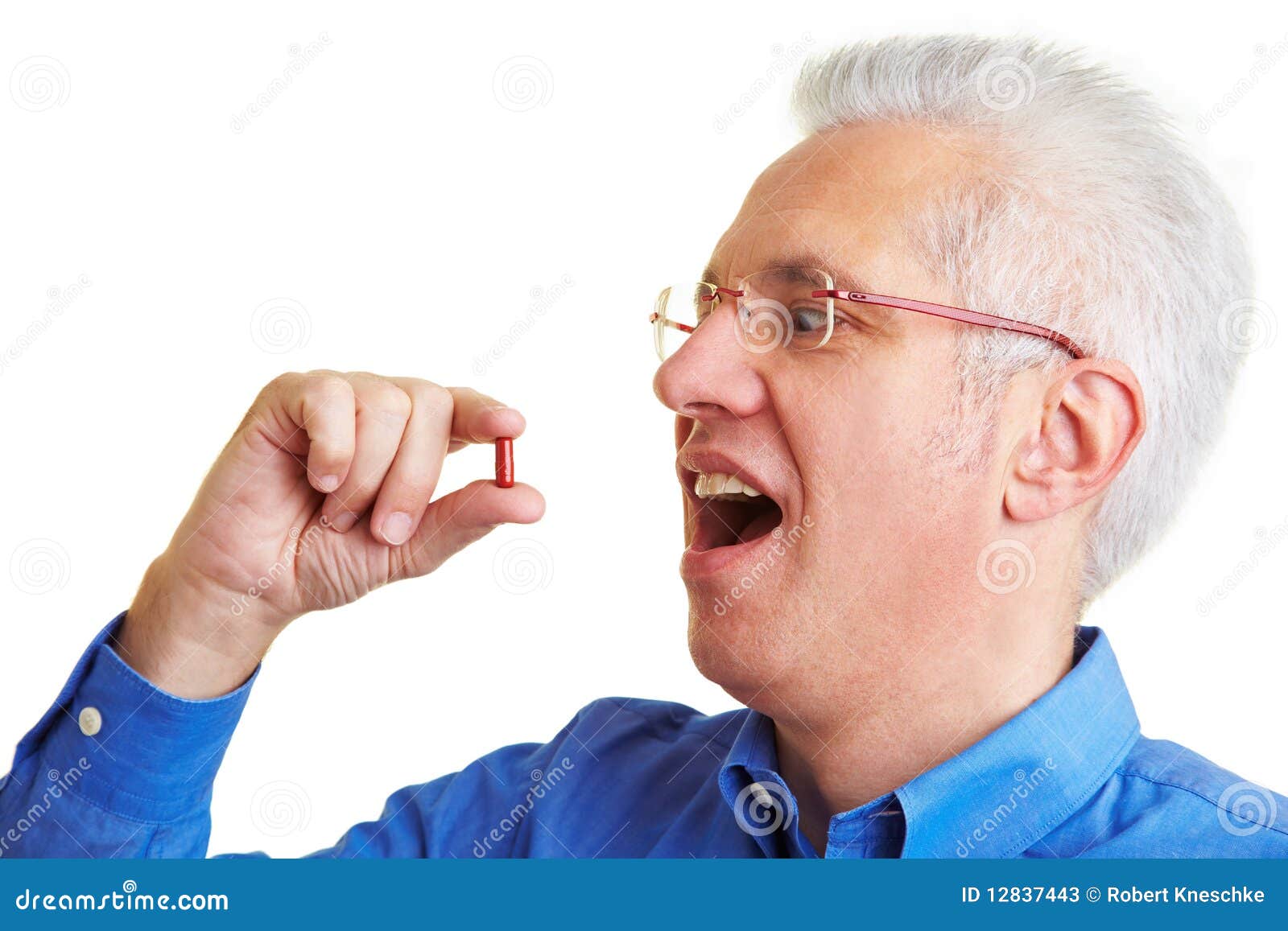 Man swallowing pill stock image. Image of pain, painkiller - 12837443