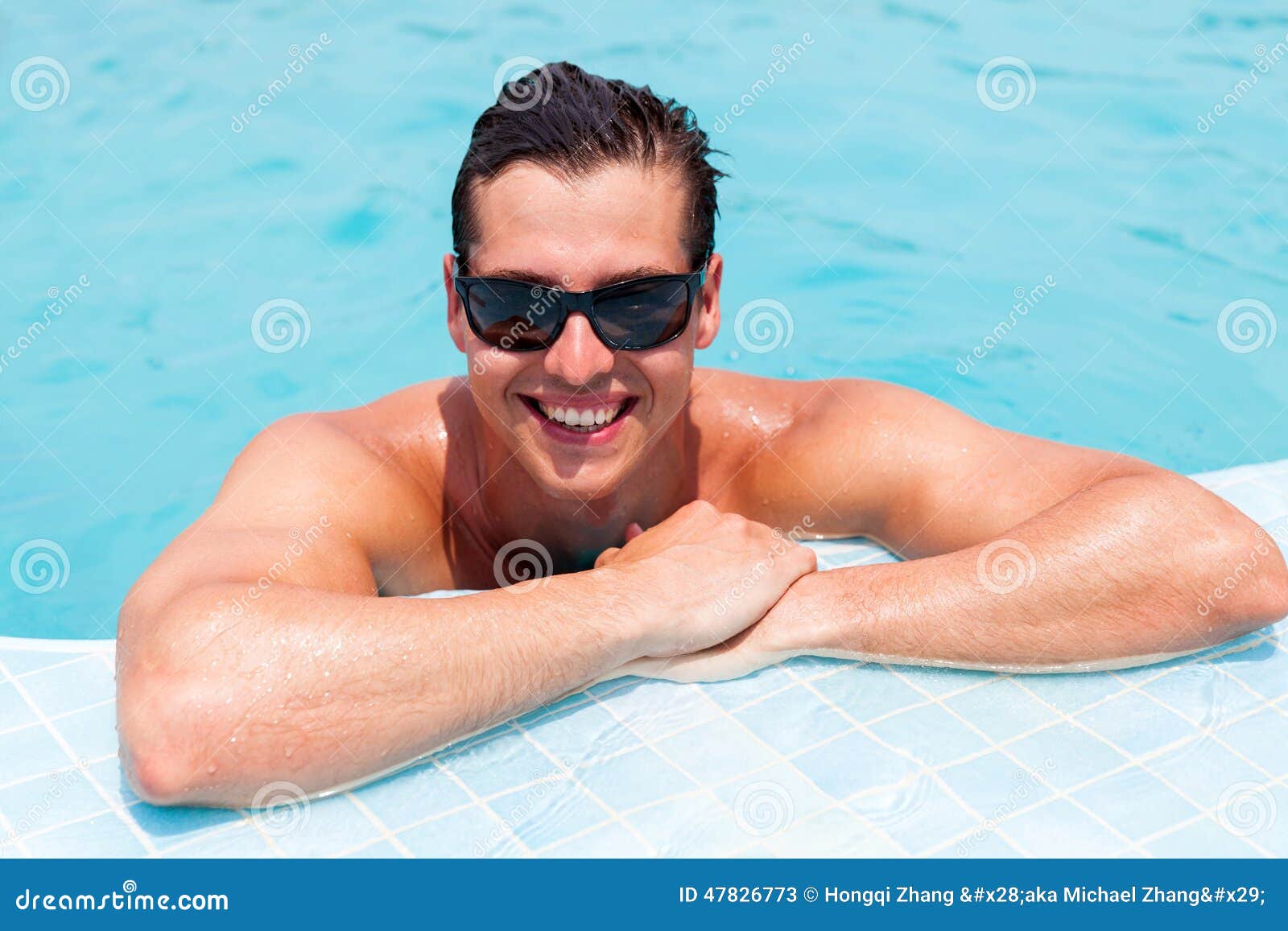 Couple enjoying a romantic moment at pool Stock Photo | Adobe Stock