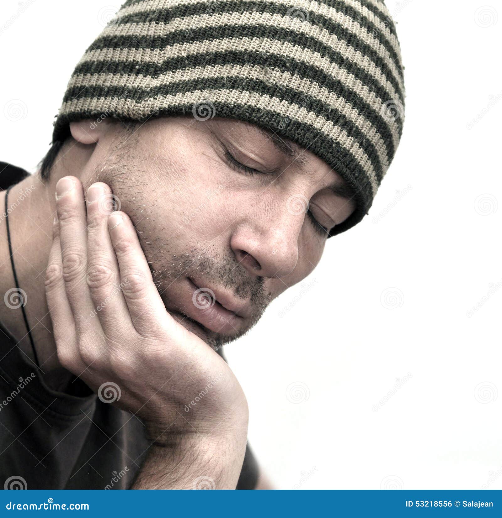 Man with Swollen Face Suffering from Toothache Stock Photo Image of