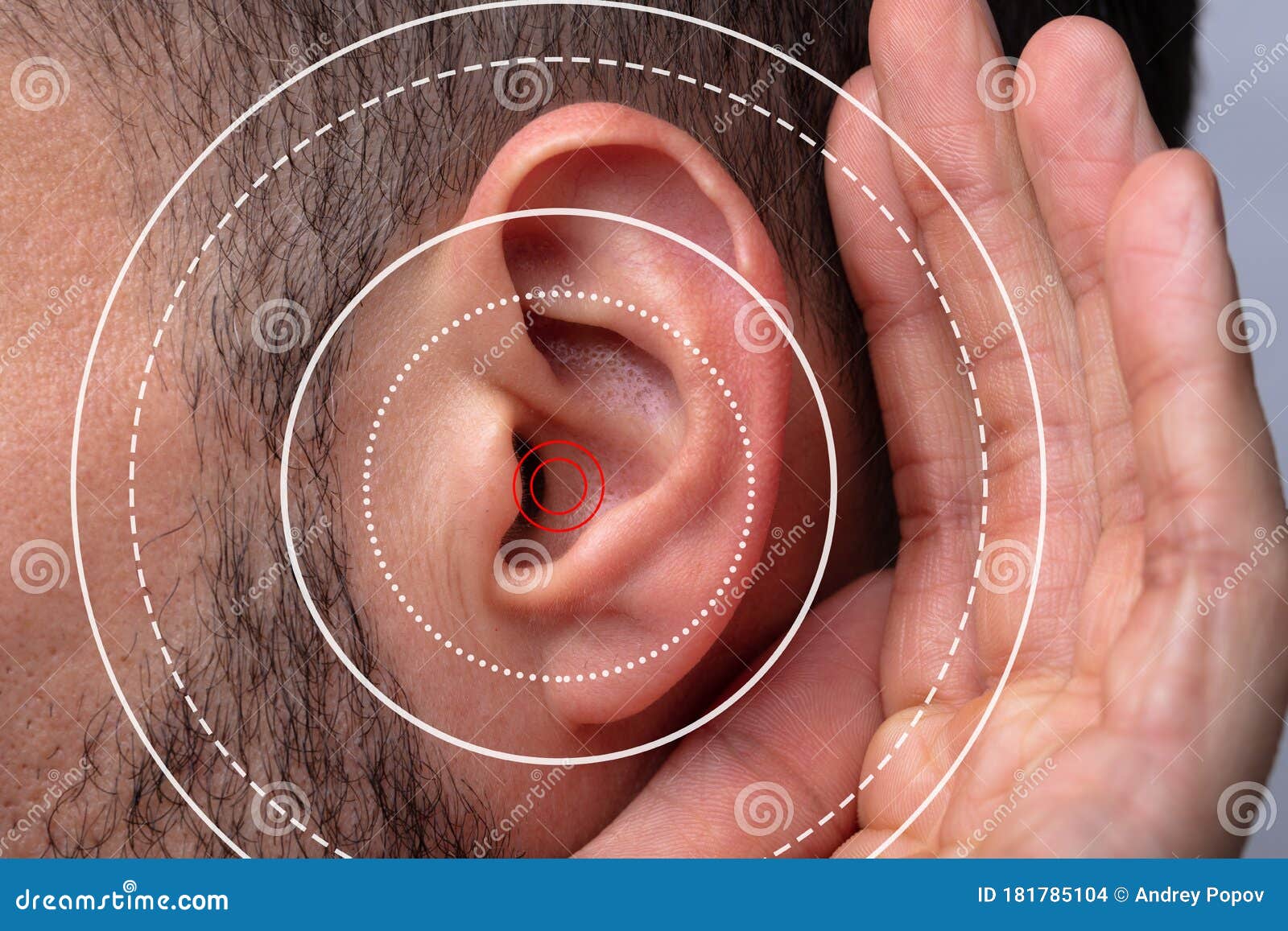 man with symptom of hearing loss