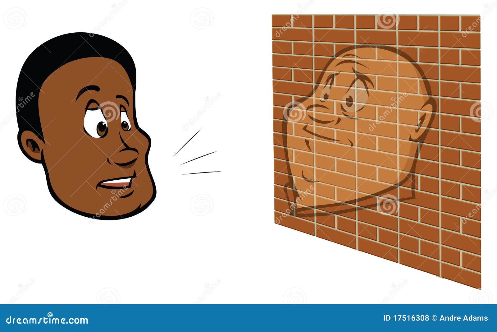 Man Talking To a Brick Wall Stock Vector - Illustration of useless