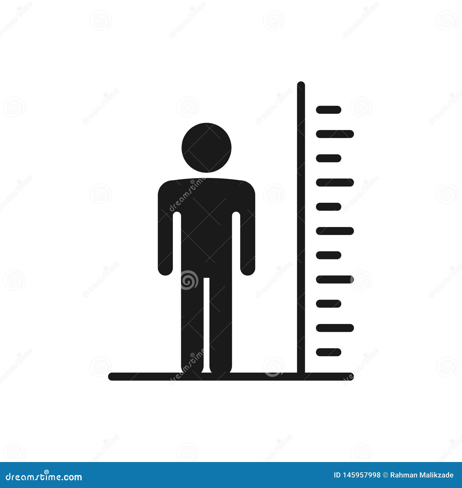 Man Tall Scale Icon. Vector Illustration Height Symbol Stock