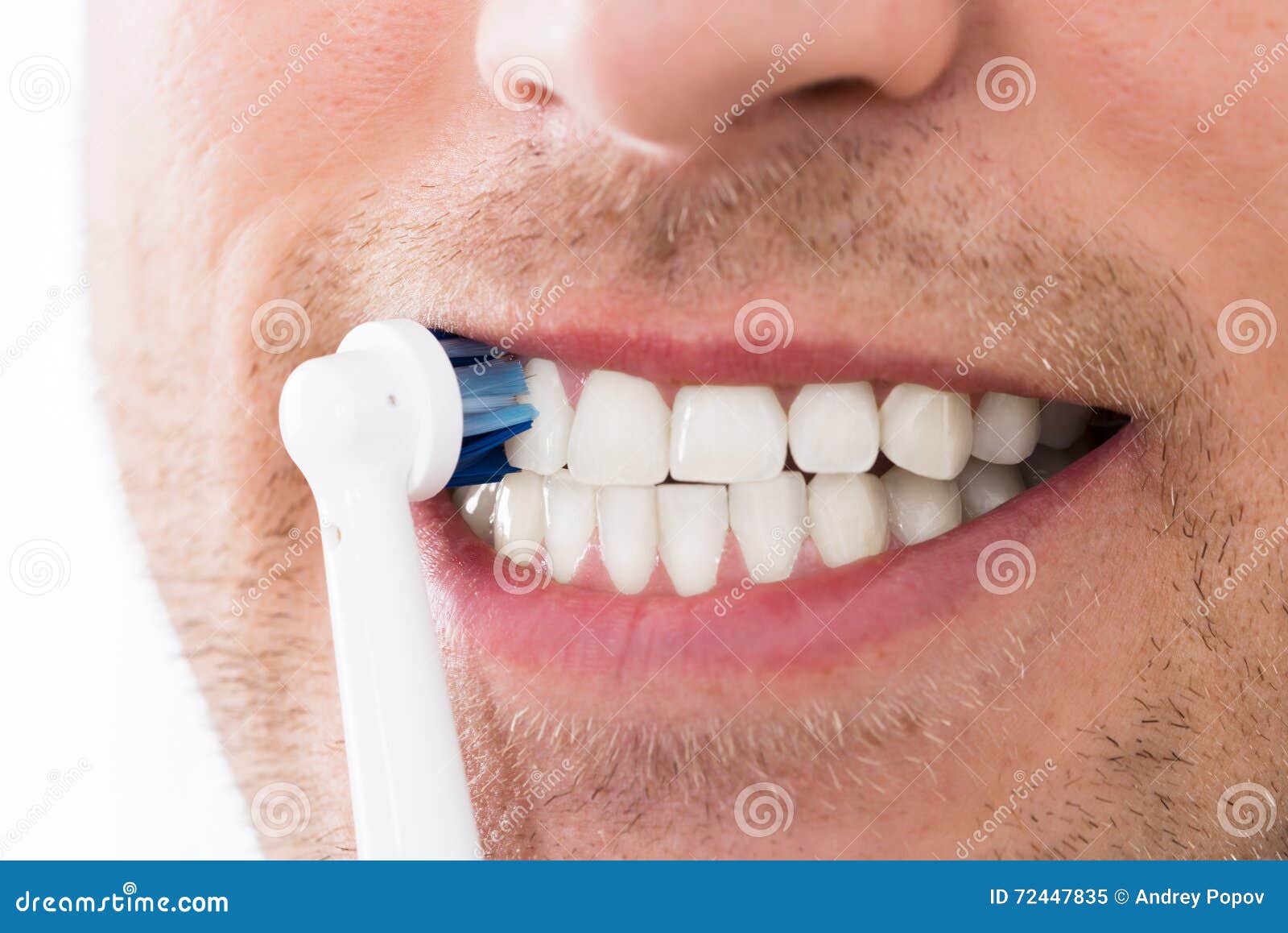 Man Teeth with Electric Toothbrush Stock Image Image of dentist