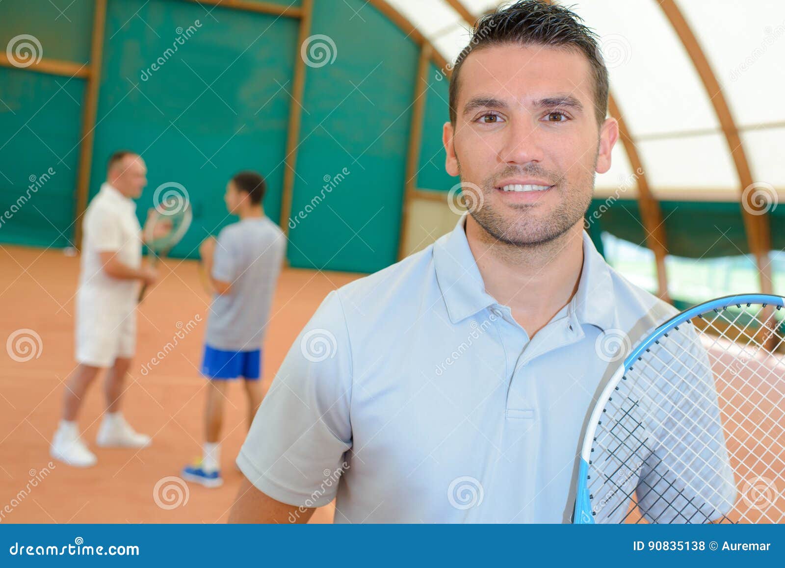 Man In Tennis Court Stock Photo Image Of Serve Service 90835138