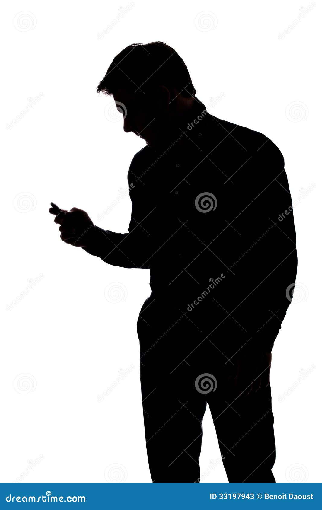 Man Texting With One Hand Stock Photos - Image: 33197943