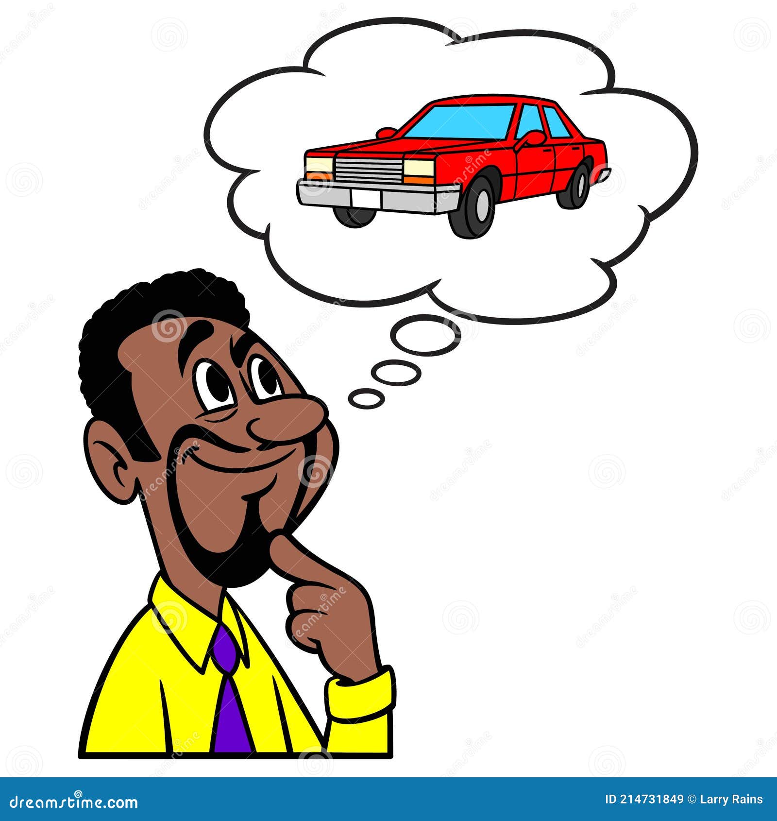 Man thinking about a Car stock vector. Illustration of black 214731849