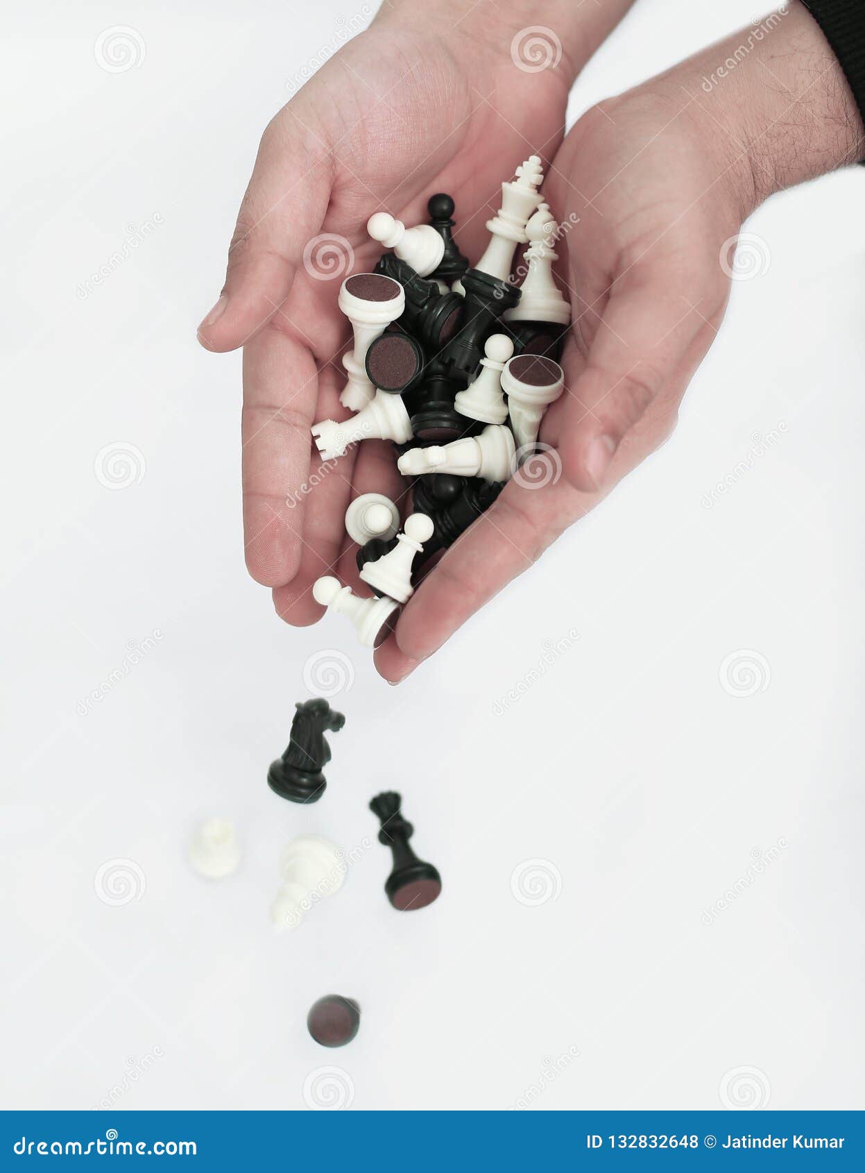 Man is Throwing Chess Pawns Stock Photo Image of background, group