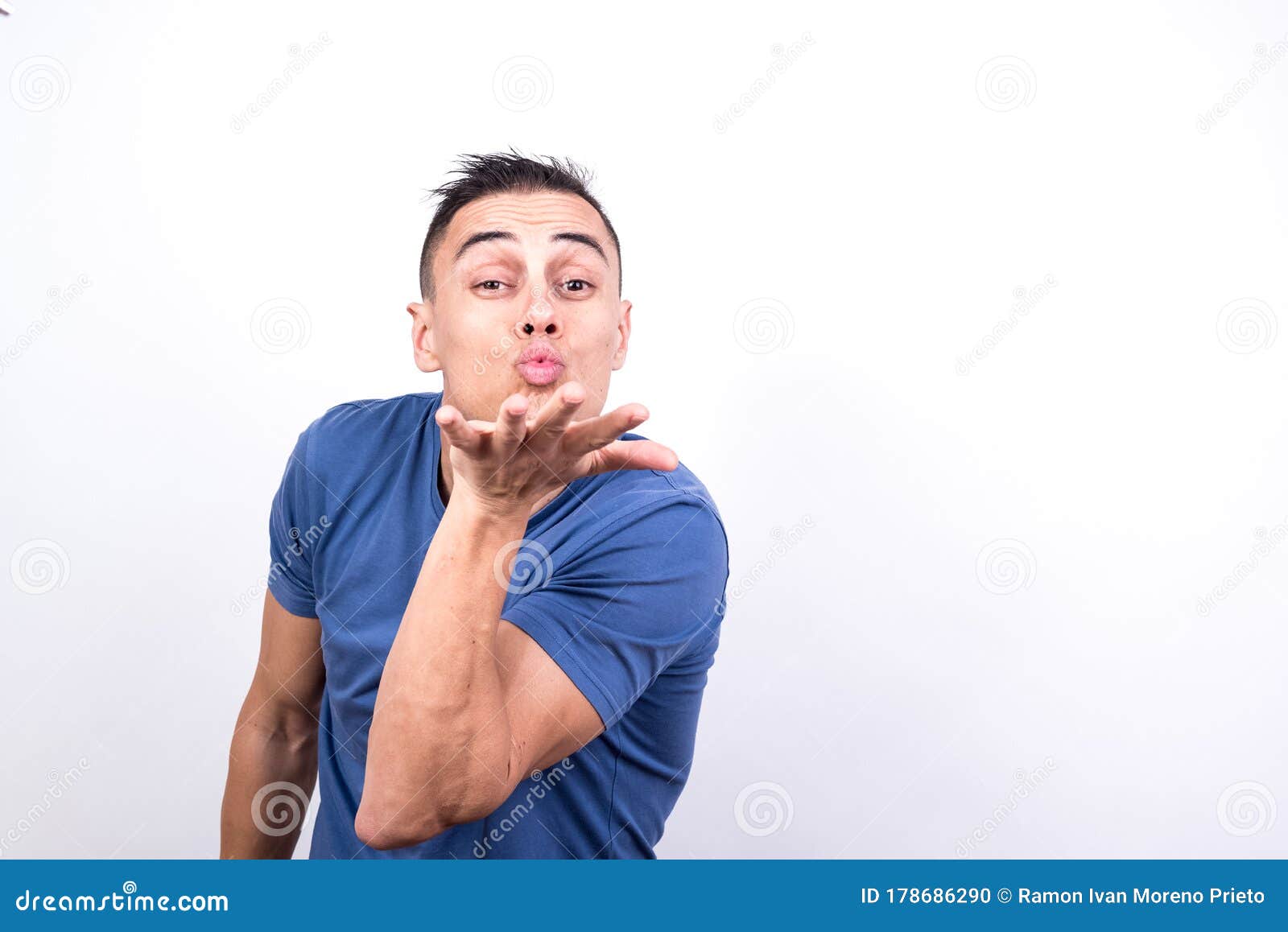 Man throwing a kiss stock photo. Image of single, affectionate 178686290