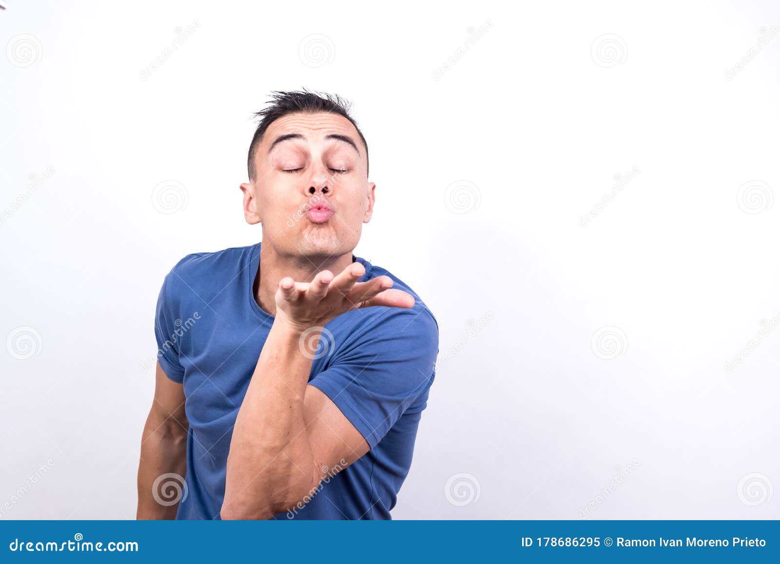 Man throwing a kiss stock image. Image of loving, love 178686295