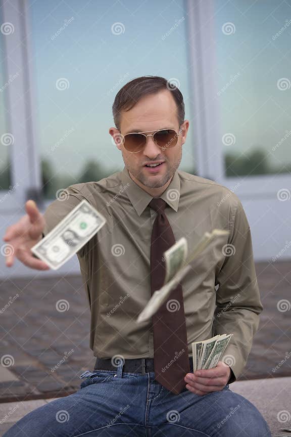 Man throwing the money stock photo. Image of buying, businessman 10397880