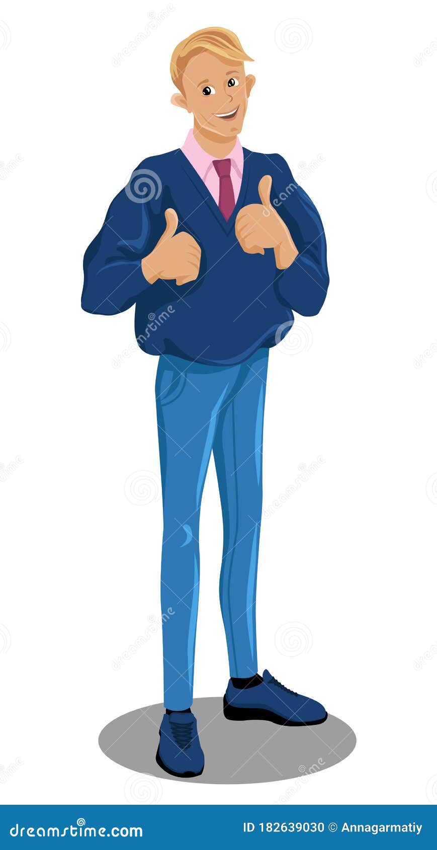 Man with thumbs up stock vector. Illustration of funny - 182639030