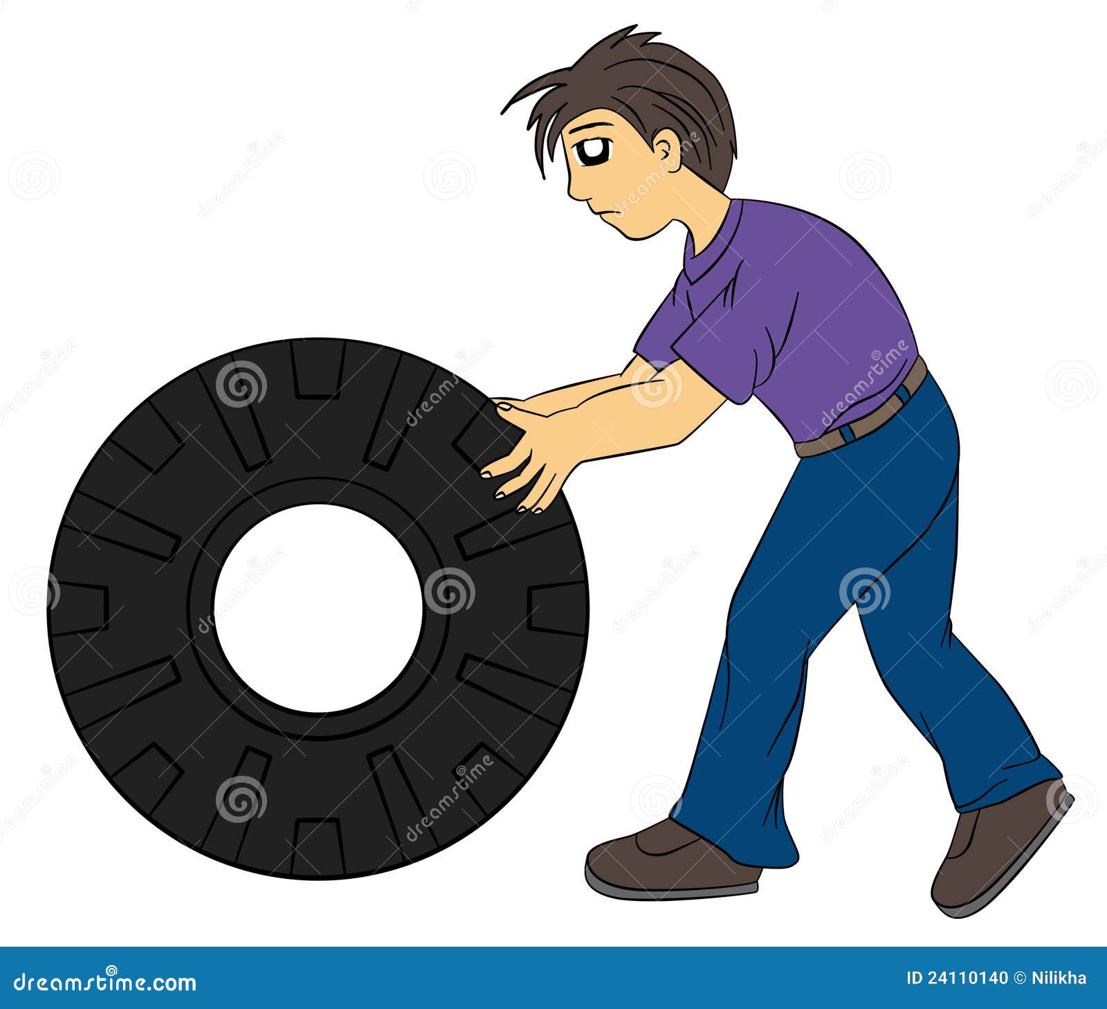 Man with tire stock illustration. Illustration of tire - 24110140 Man with tire stock illustration. Illustration of tire - 24110140