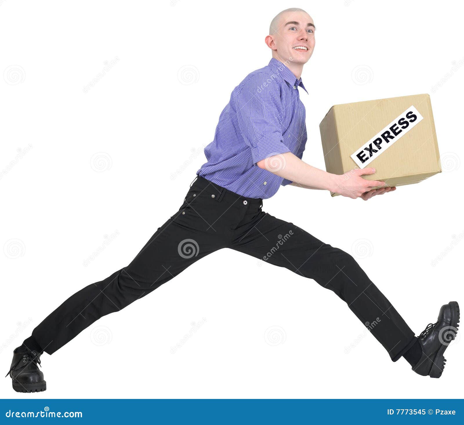 man to hurry to deliver box