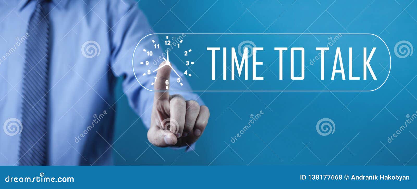 Man Touch in Clock. Time To Talk Stock Photo Image of talk