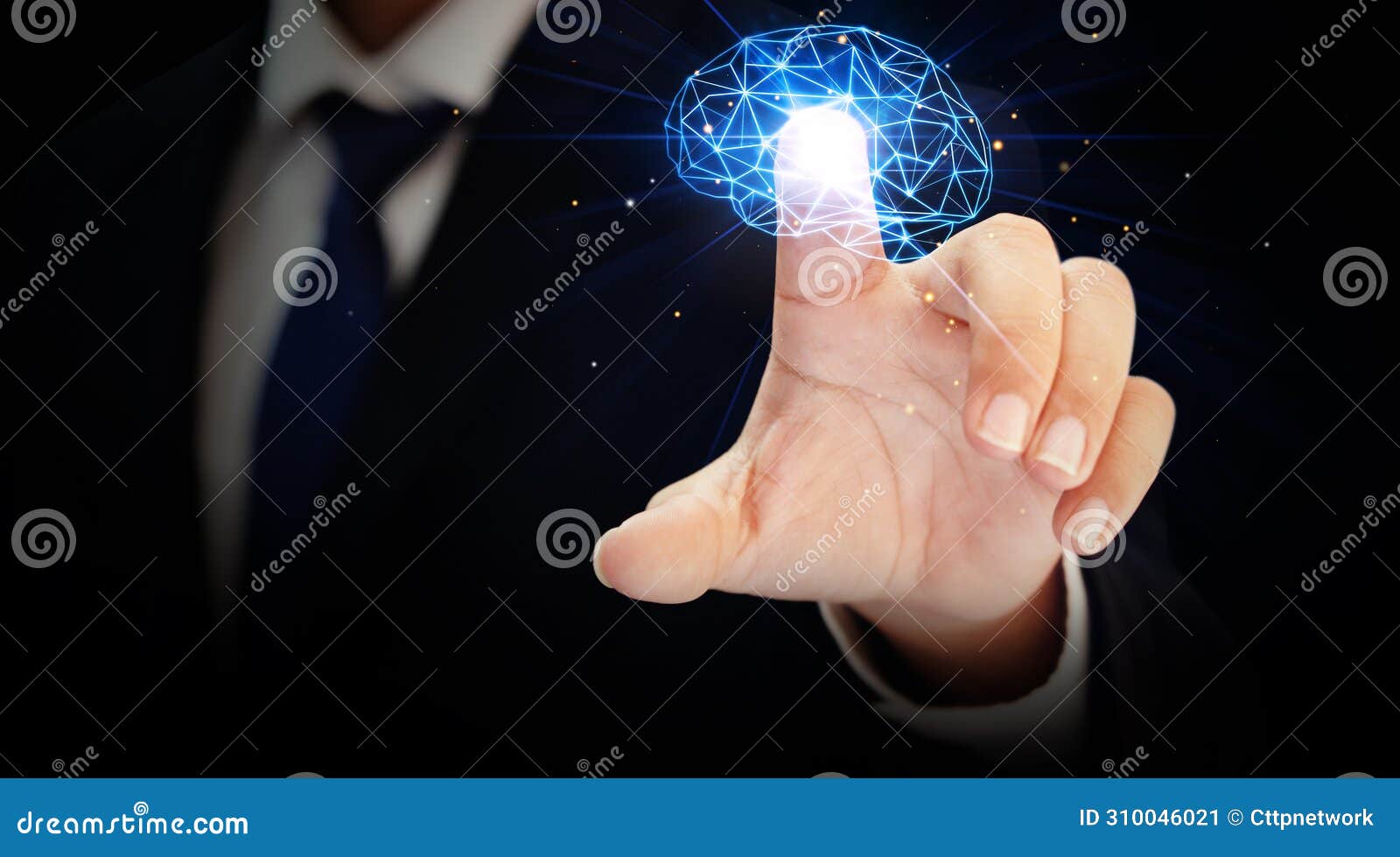 man touching glowing brain releasing energies concept background. modern brain touching energy backdrop,