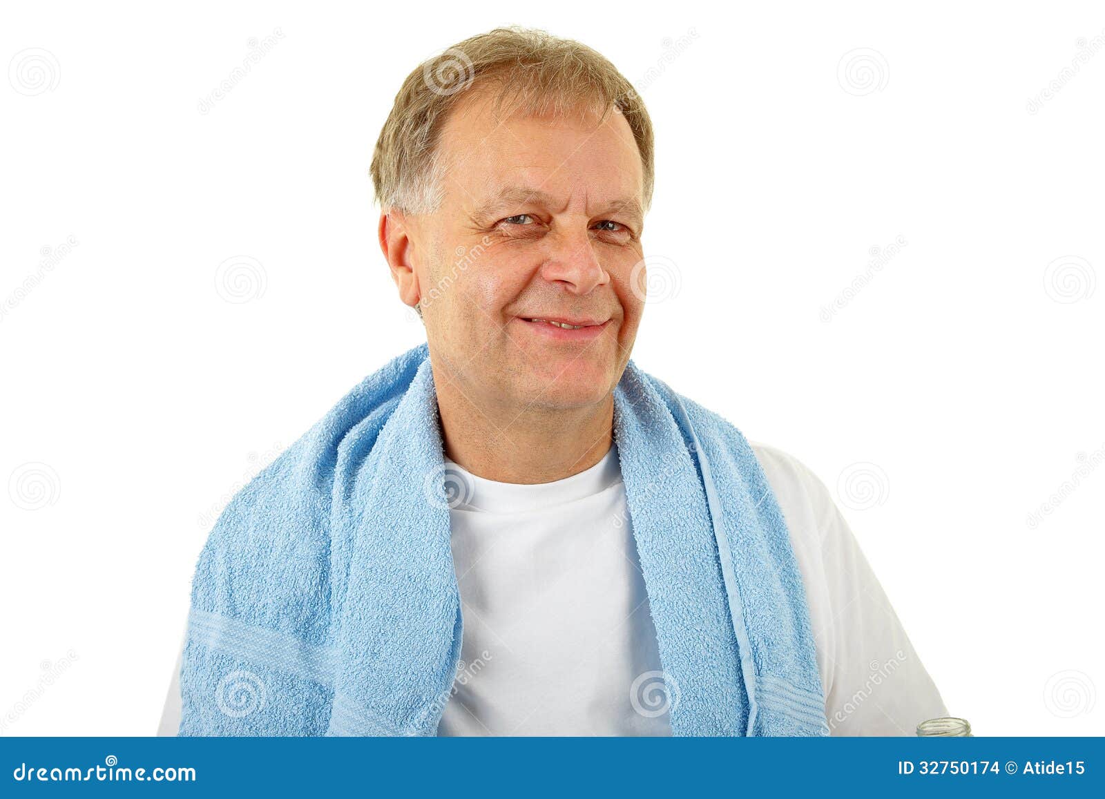 Man with towel stock photo. Image of studio, attractive 32750174