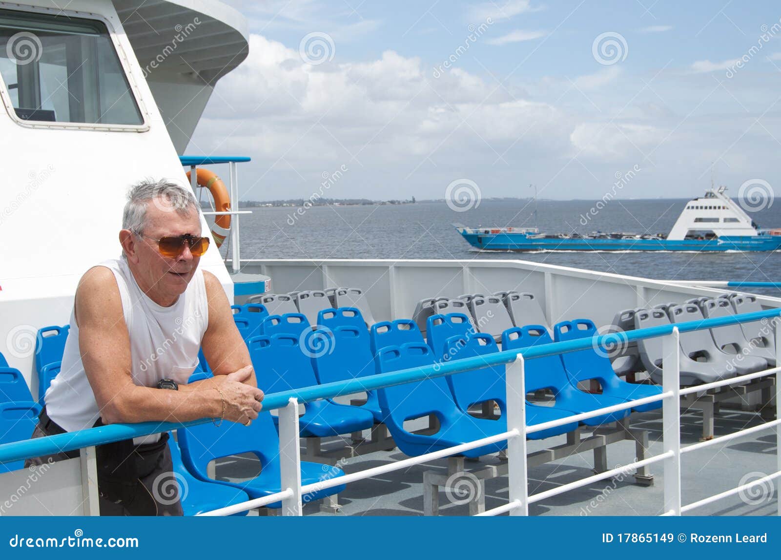 man travelling on ferry