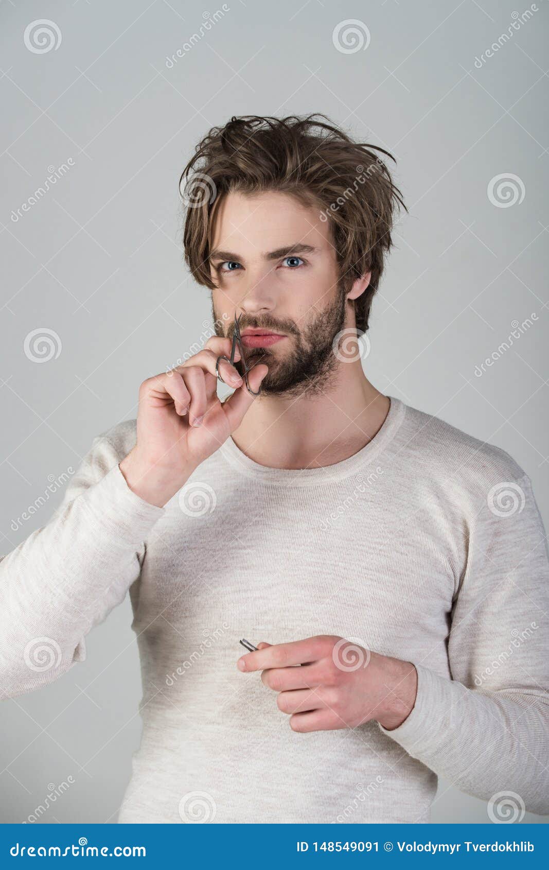 Man Trimming Nose Hair with Scissors and Tweezers. Stock Image - Image of barber, head: 148549091 Man Trimming Nose Hair with Scissors and Tweezers. Stock Image - Image of barber, head: 148549091
