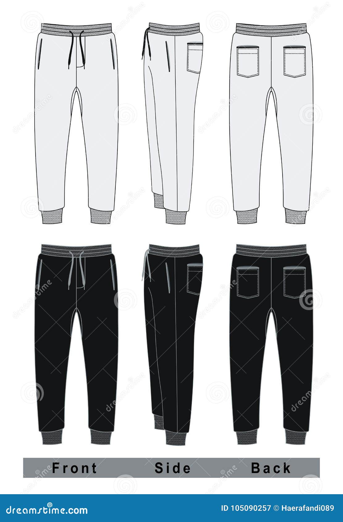 Man Trousers Black and White Vector Image Stock Vector - Illustration ...