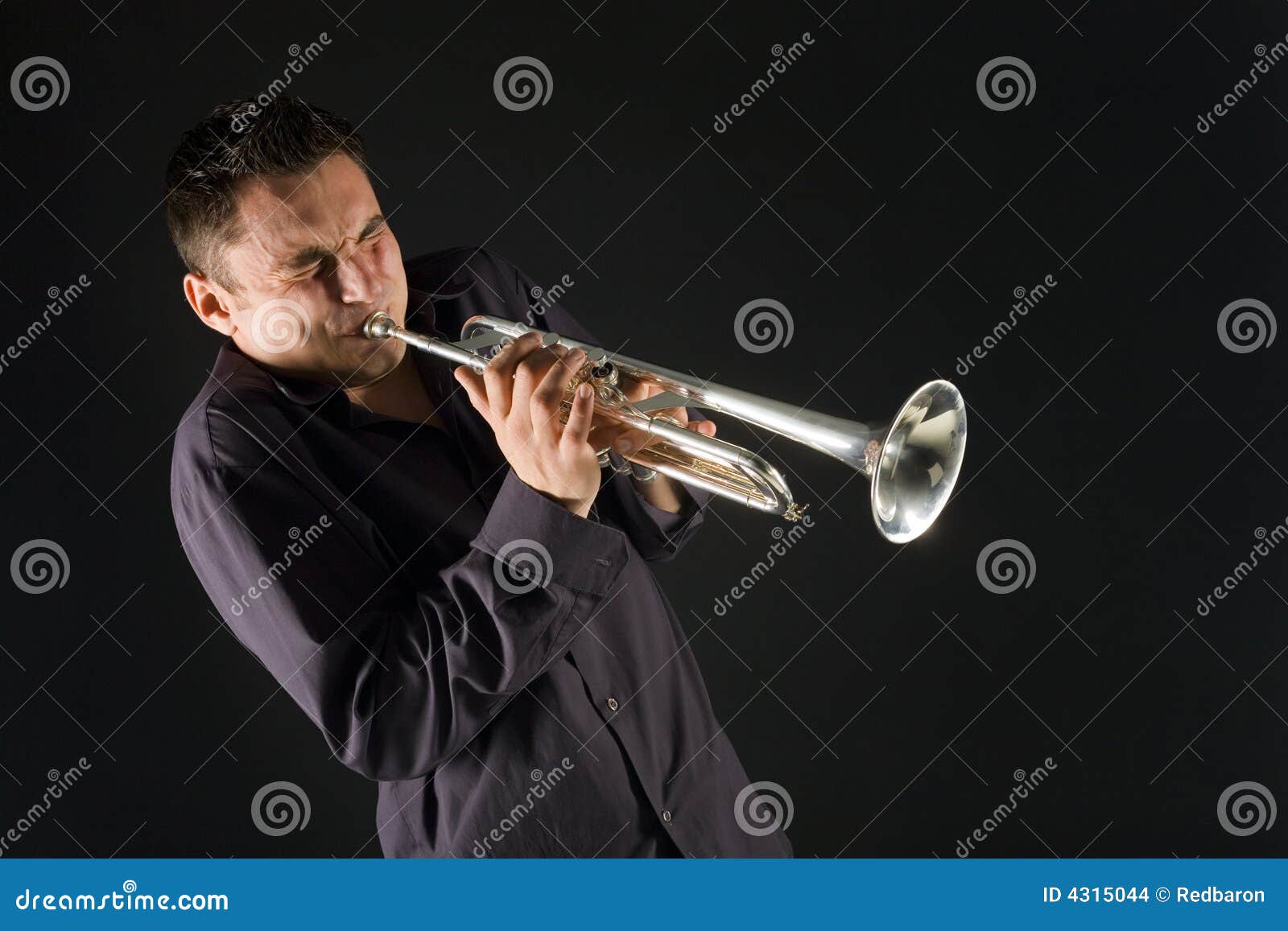 Man trumpet stock photo. Image of blow, black, leisure 4315044