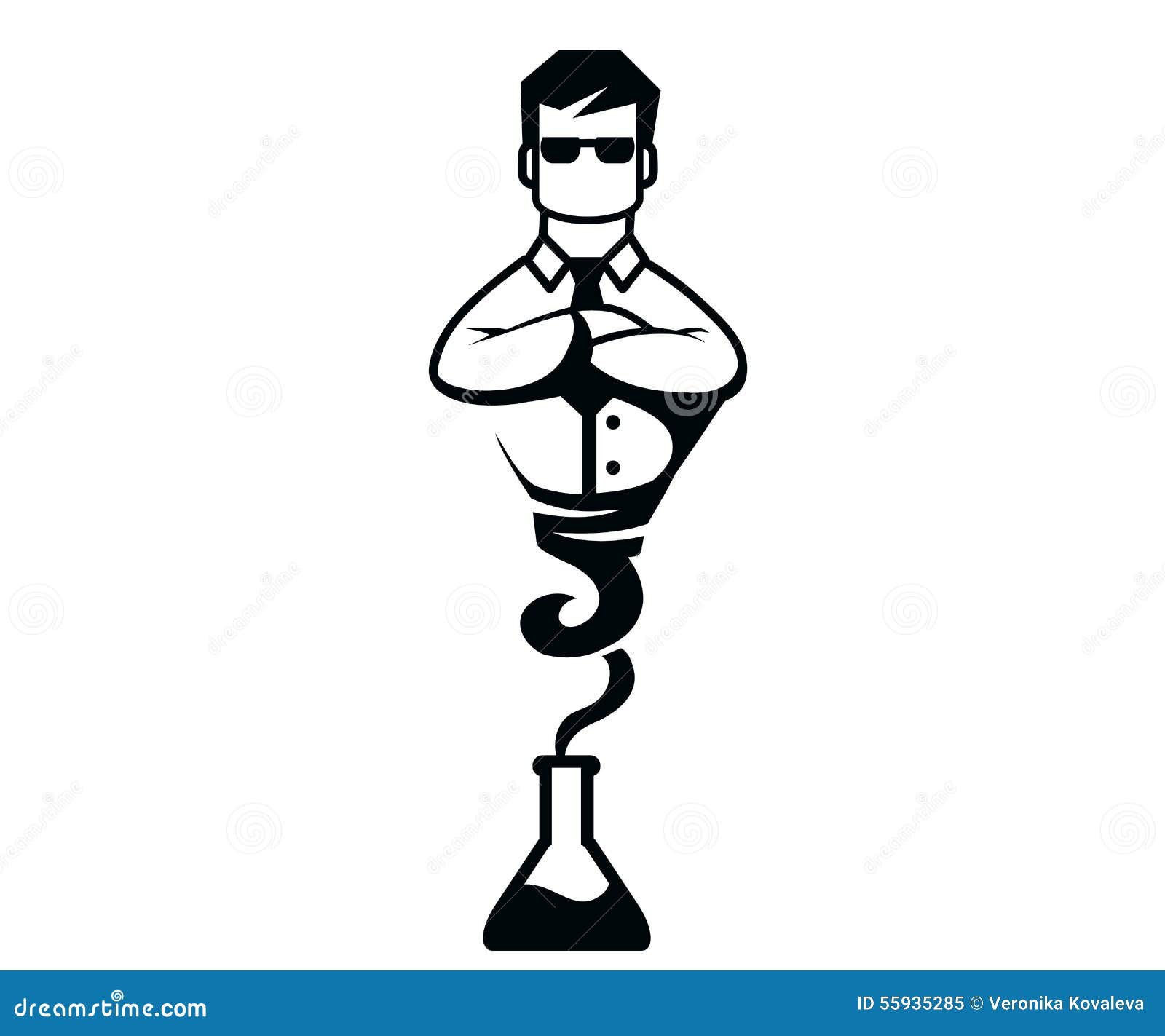 Man from the tube stock vector. Illustration of lamp 55935285